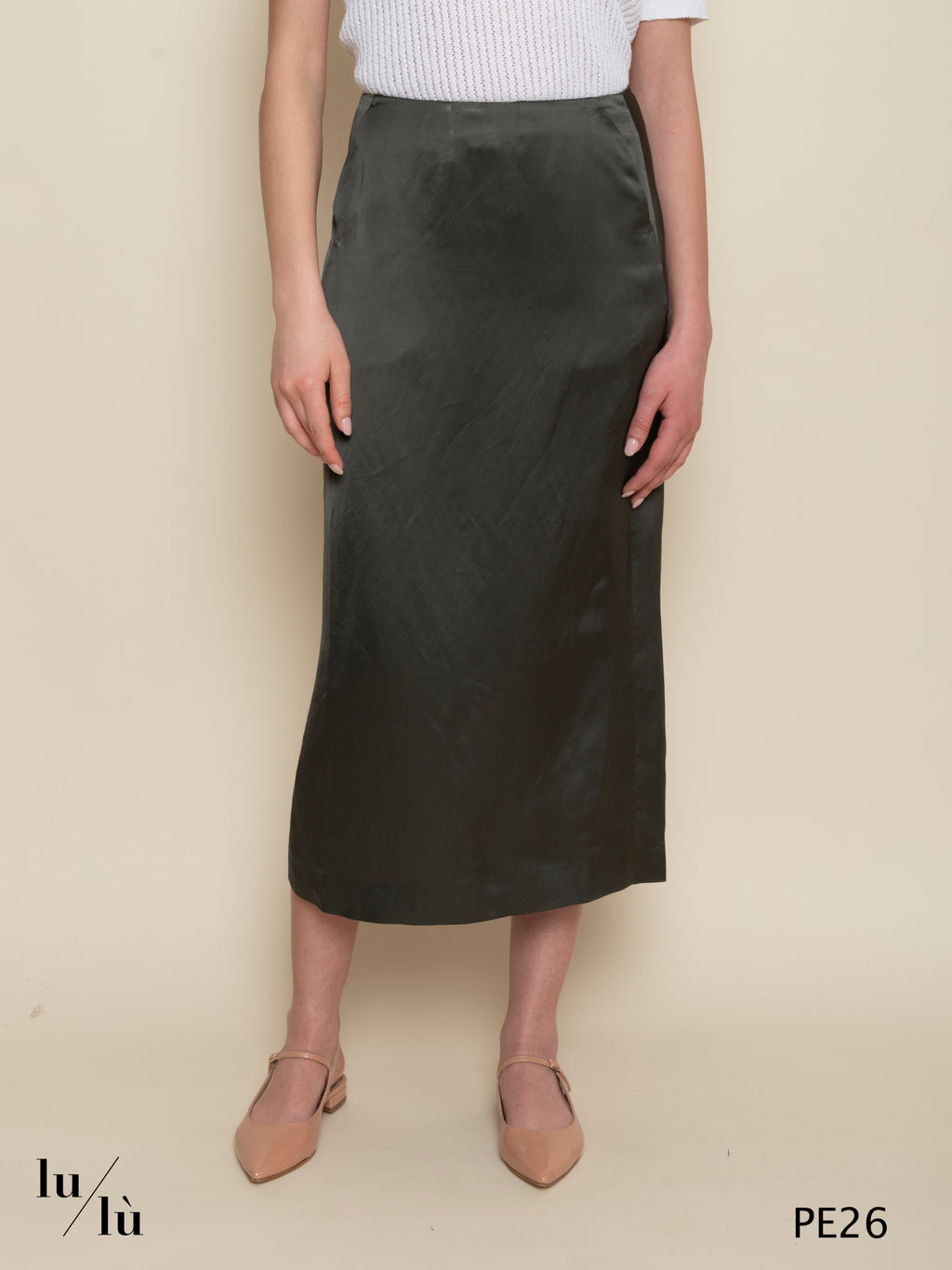 Helia - Gonna midi in viscosa e lino