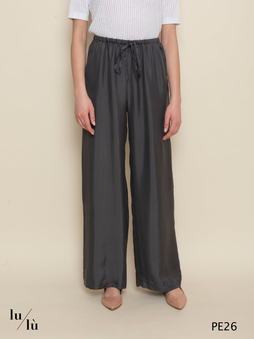 Ciliegia - Pantalone donna fluido in seta