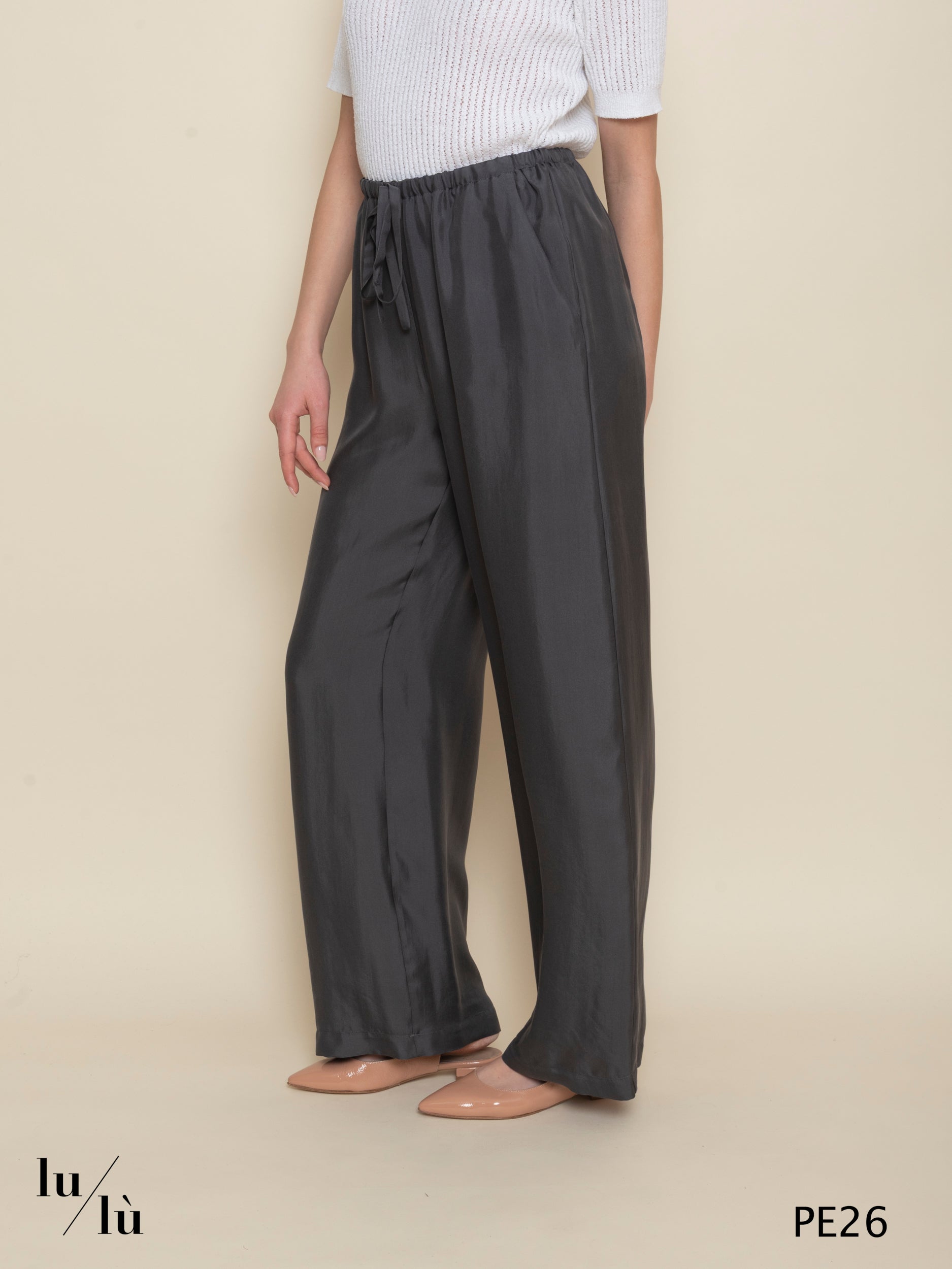 Ciliegia - Pantalone donna fluido in seta