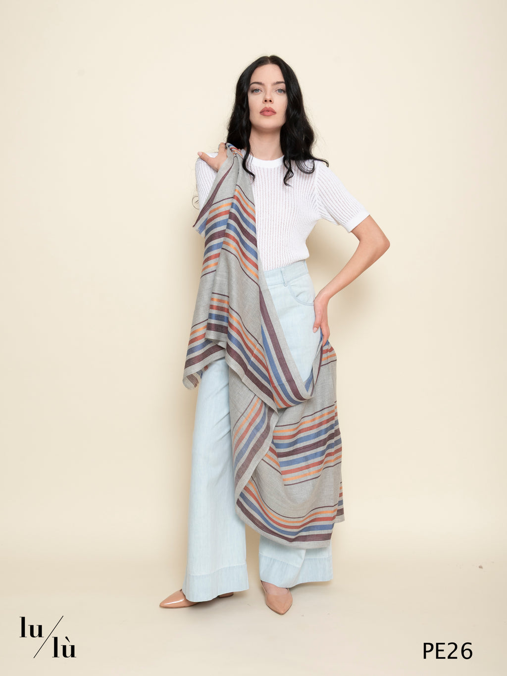 Mirra - Foulard a righe multicolor