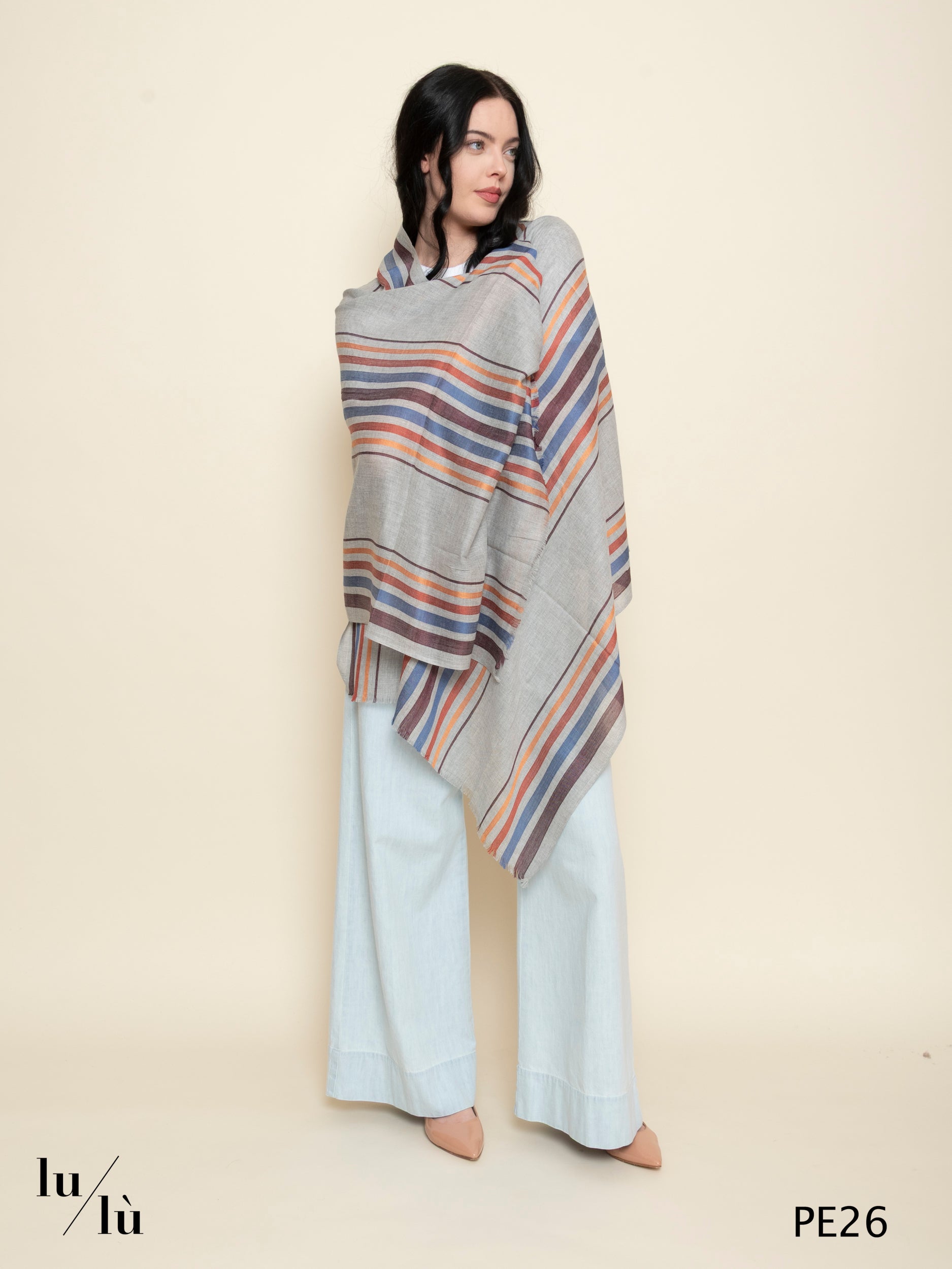 Mirra - Foulard a righe multicolor