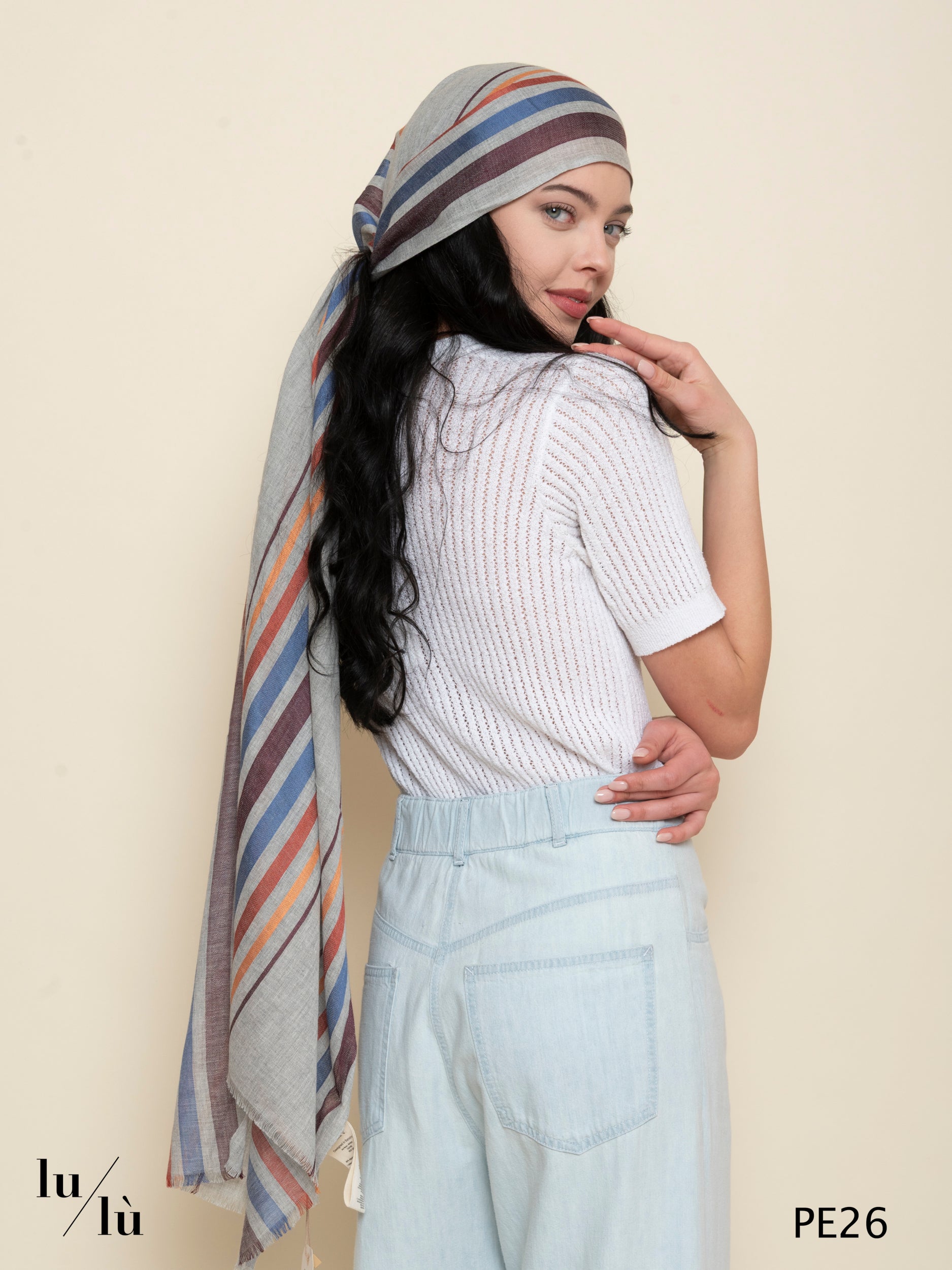 Mirra - Foulard a righe multicolor