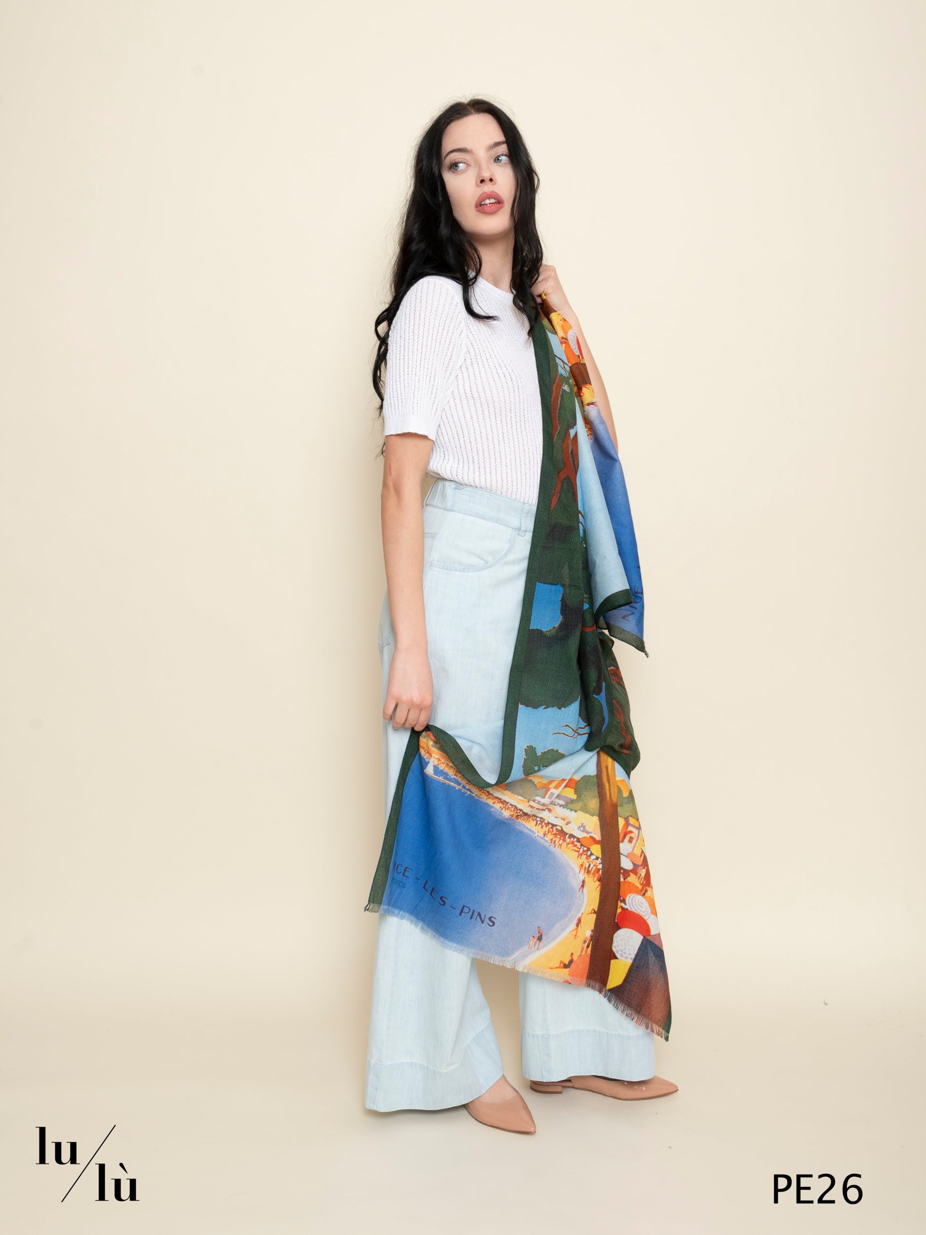 Anice - Foulard con paesaggio multicolor