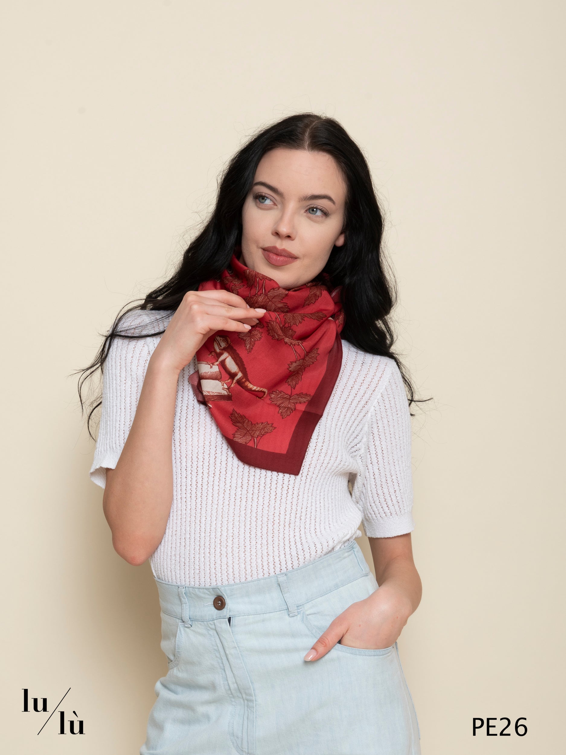 Maggiorana Rossa - Foulard quadrato stampa digitale