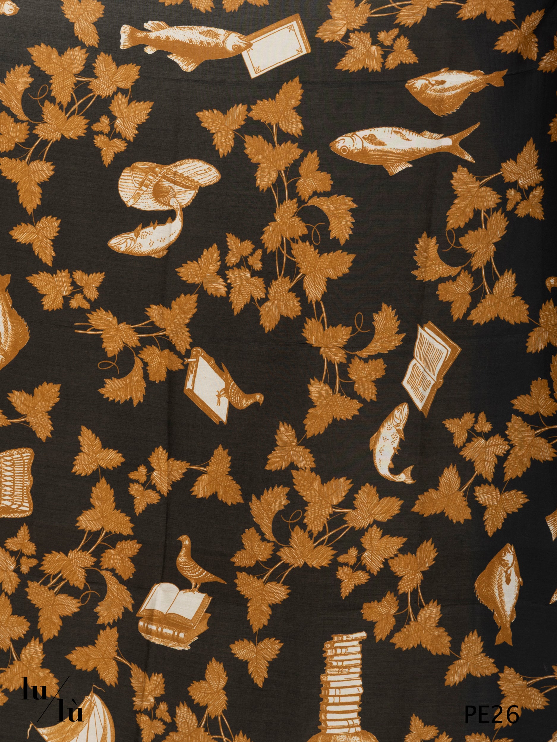Maggiorana Nero - Foulard quadrato stampa digitale