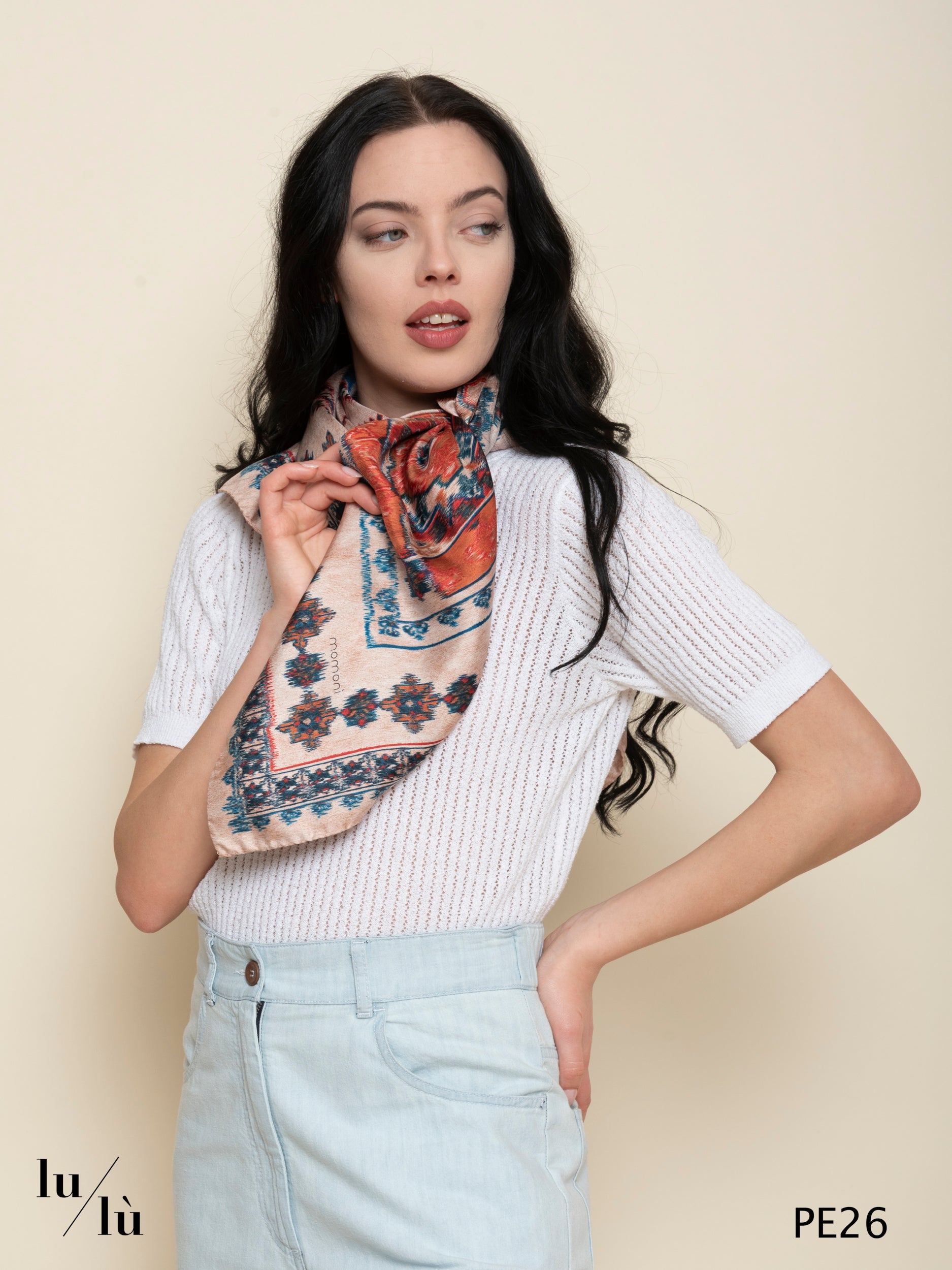 Nipponia - Foulard quadrato in twill di seta