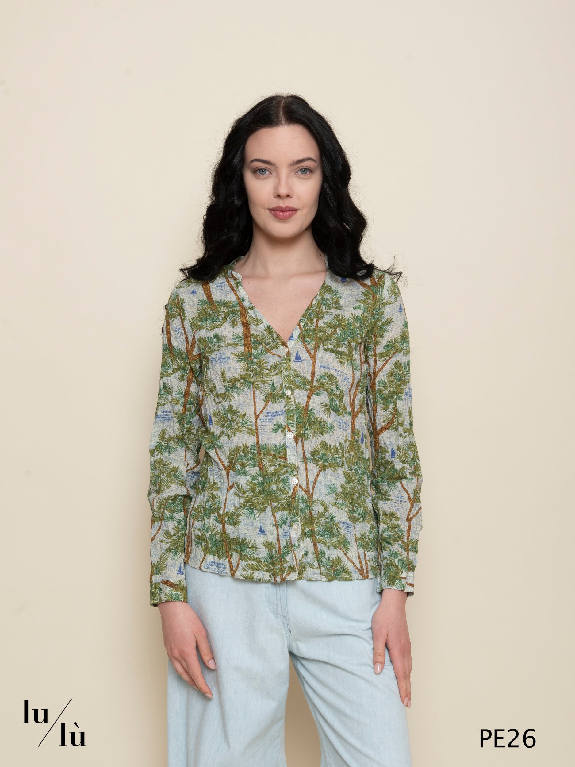 Fiammetta - Blusa donna in cotone stampato