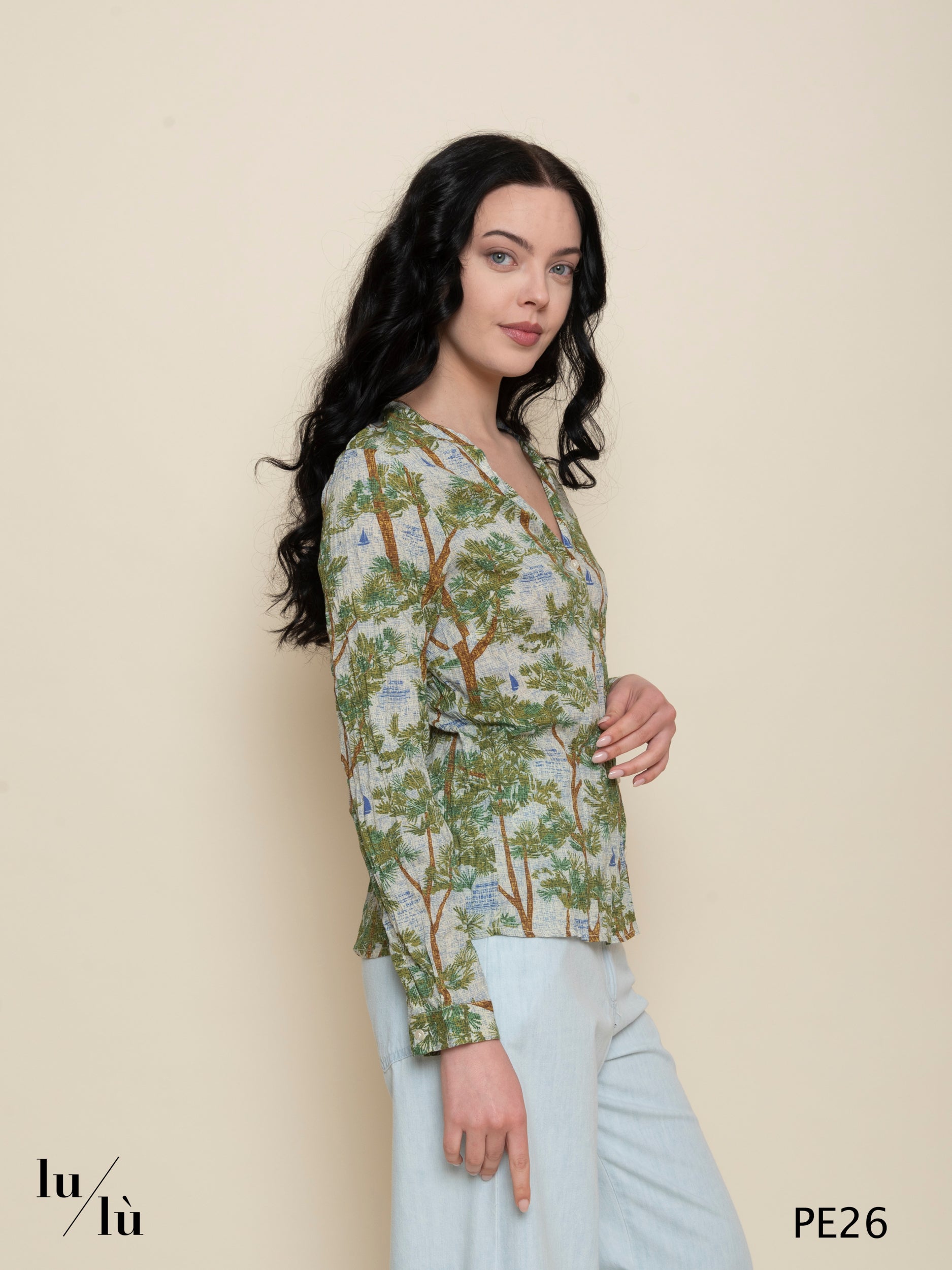 Fiammetta - Blusa donna in cotone stampato