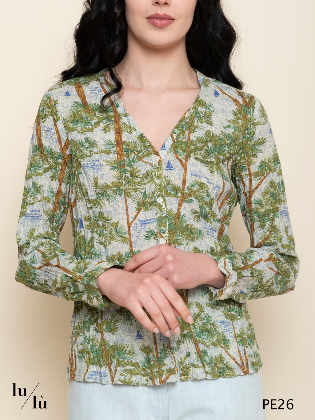 Fiammetta - Blusa donna in cotone stampato