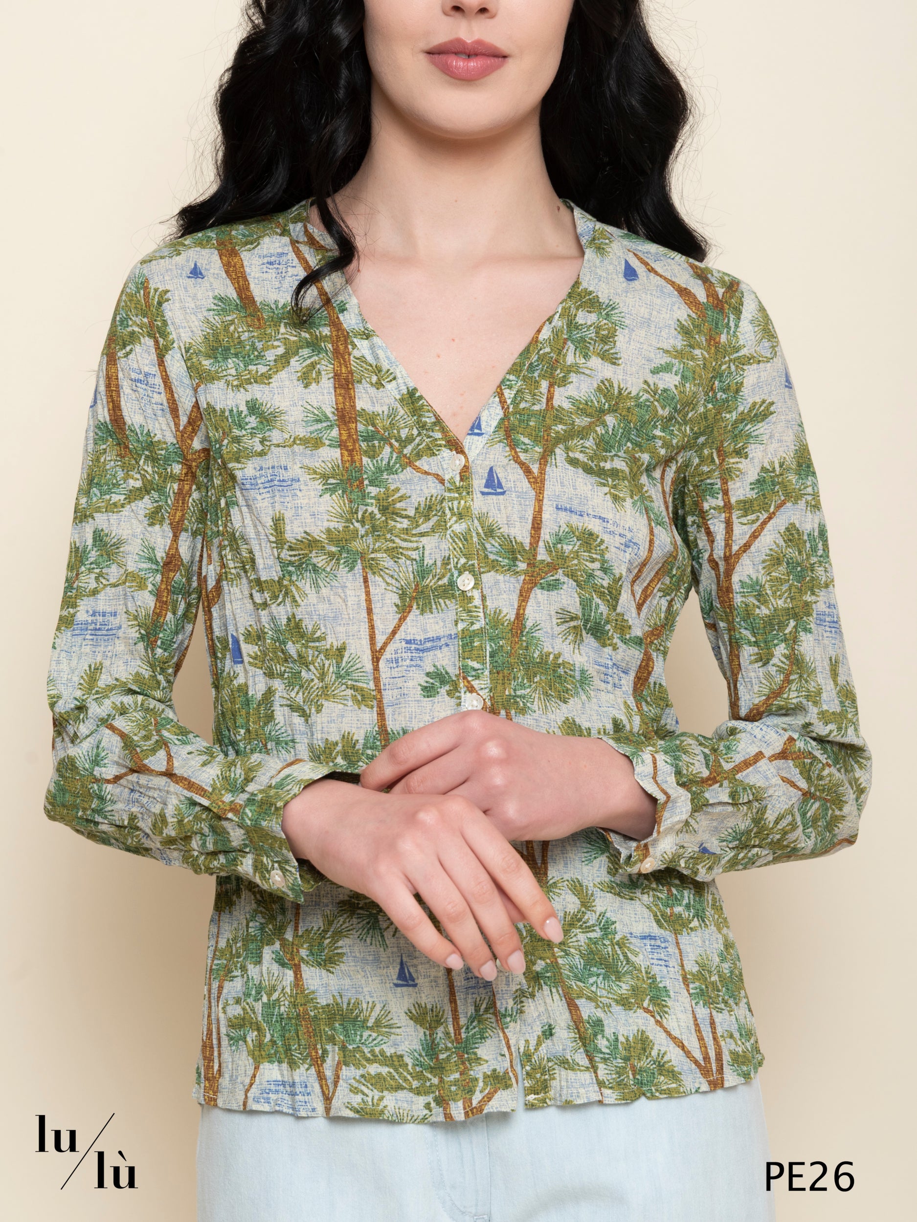 Fiammetta - Blusa donna in cotone stampato