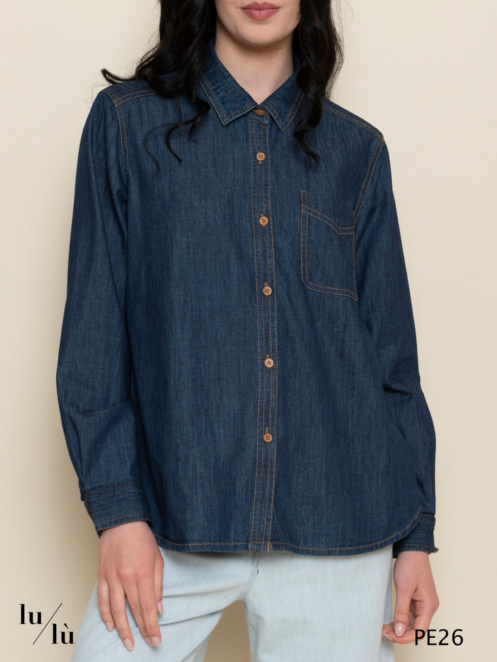 Rosalinda - Camicia donna in denim con taschino