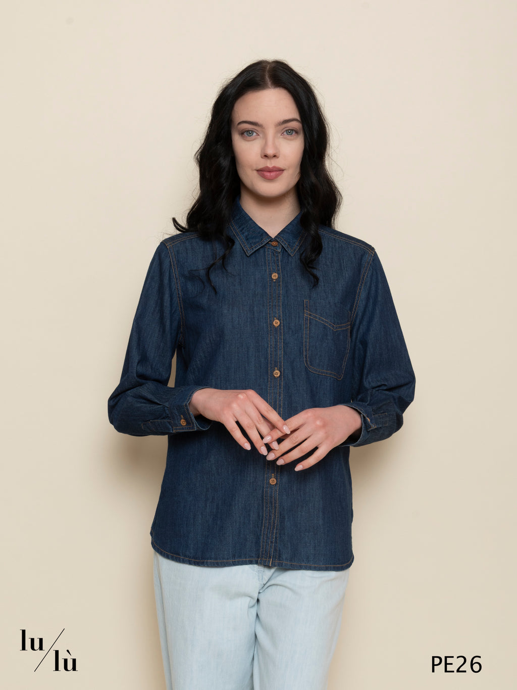 Rosalinda - Camicia donna in denim con taschino