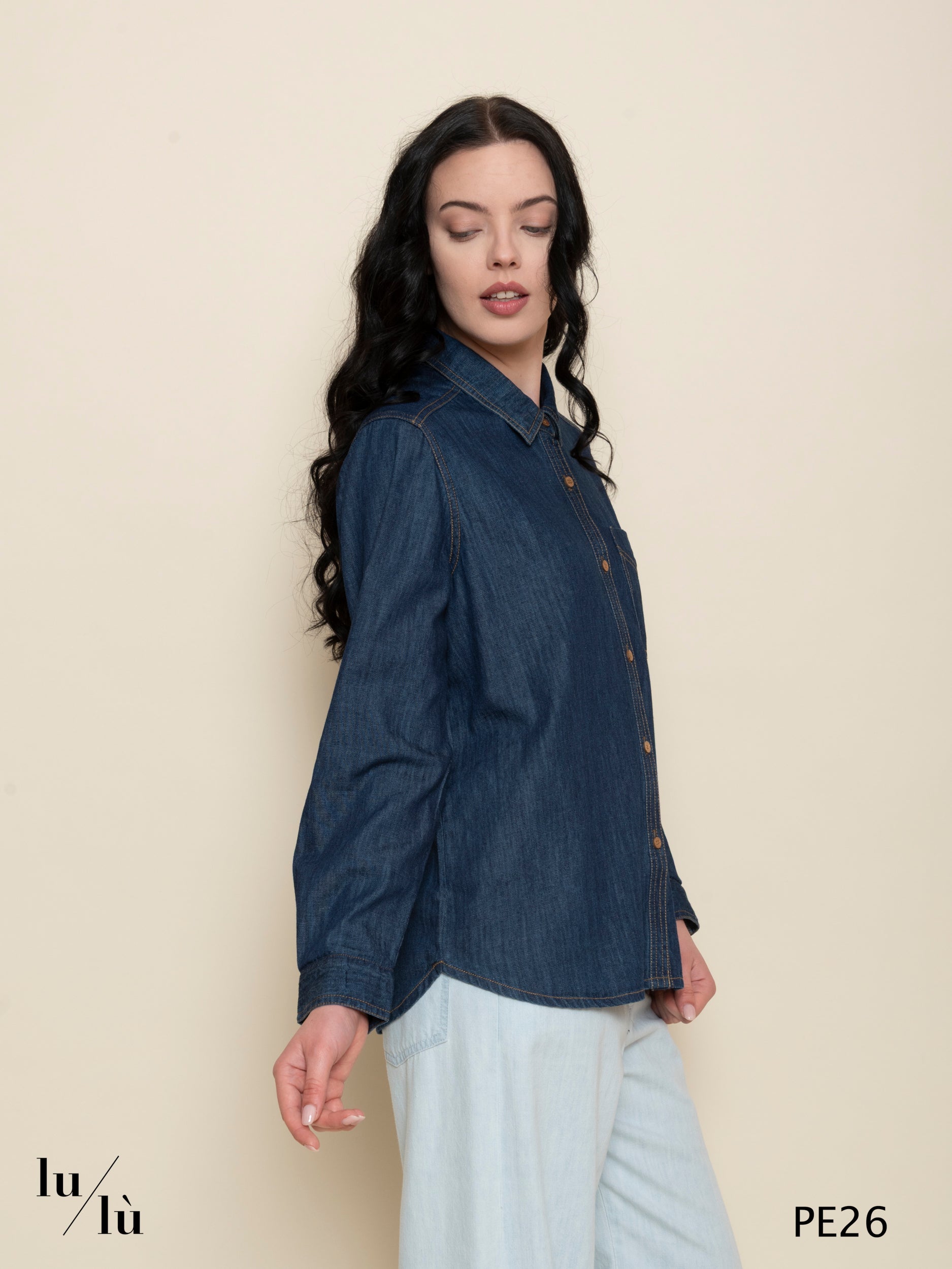 Rosalinda - Camicia donna in denim con taschino