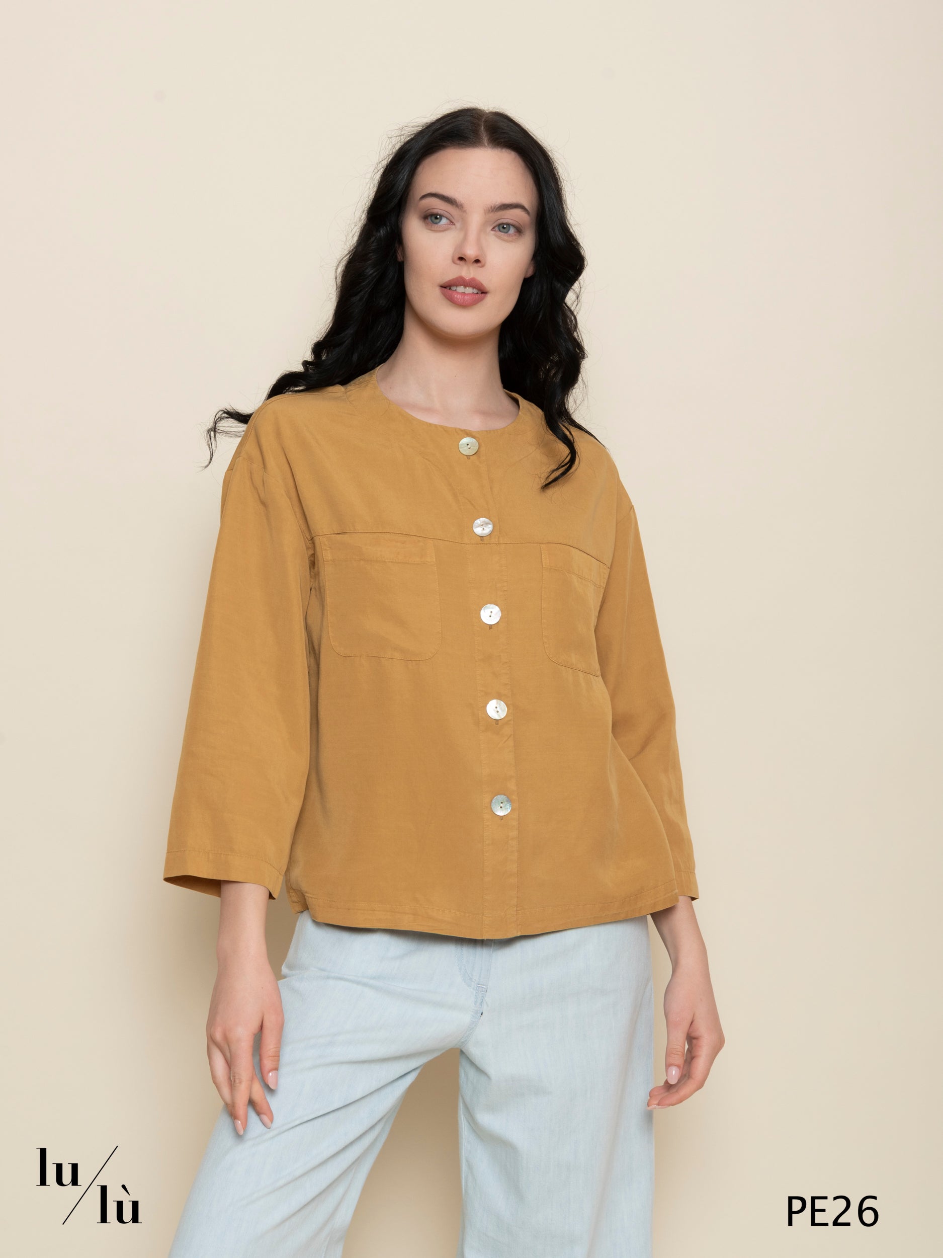 Rosaura - Blusa donna girocollo in lyocell