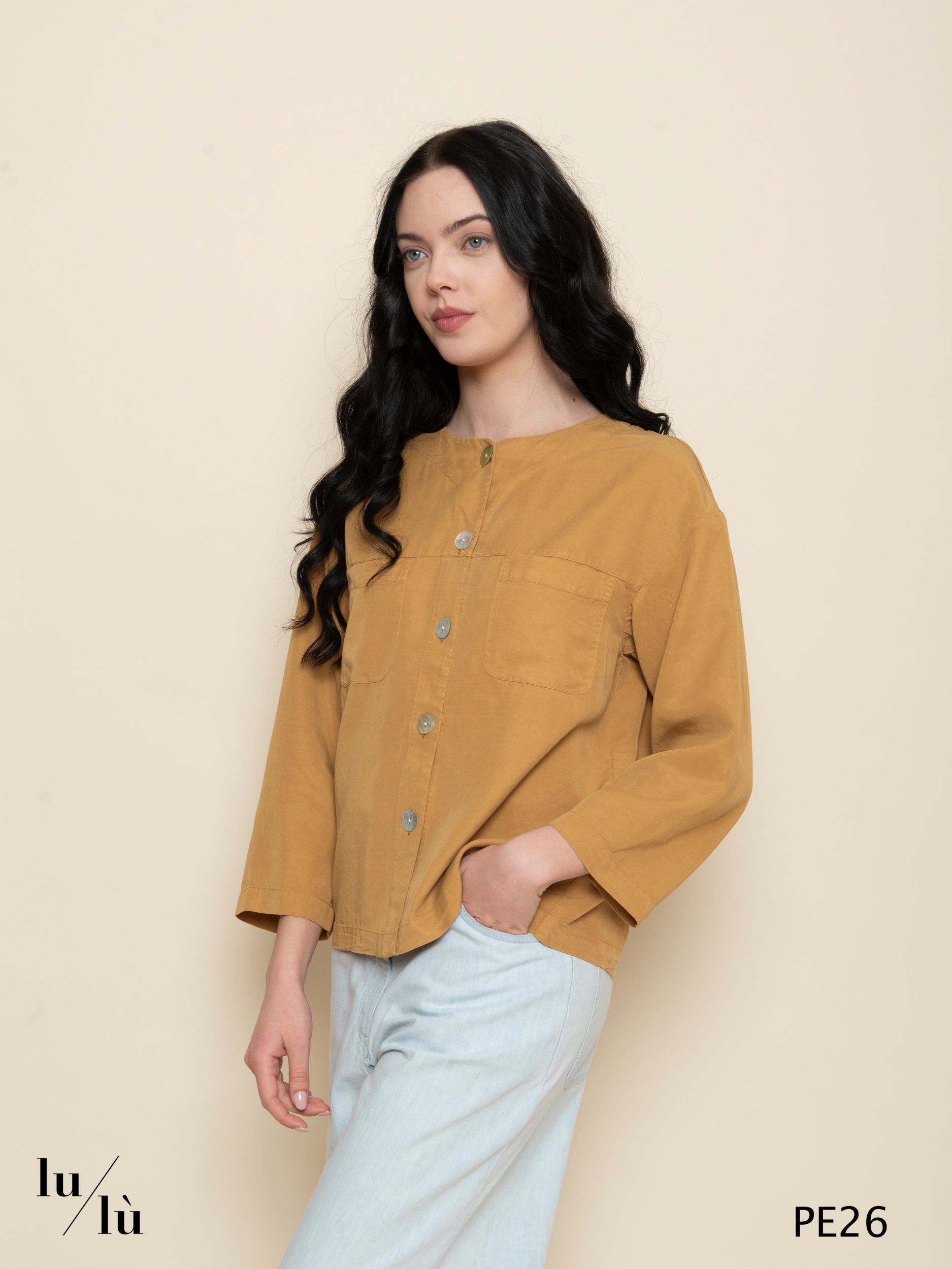 Rosaura - Blusa donna girocollo in lyocell