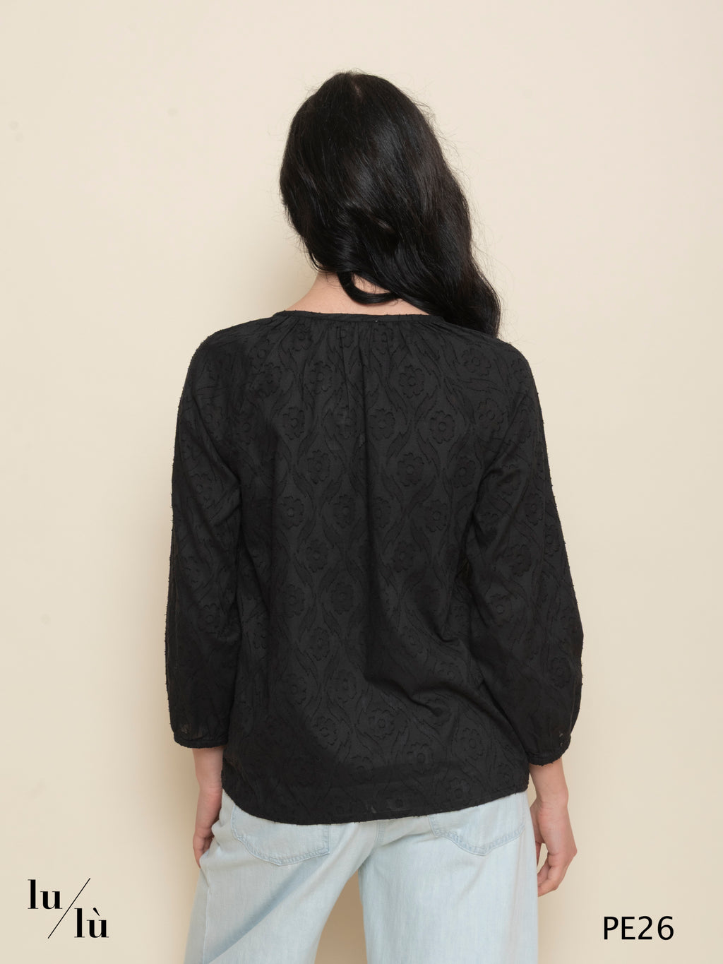 Rosella - Blusa donna in cotone jacquard