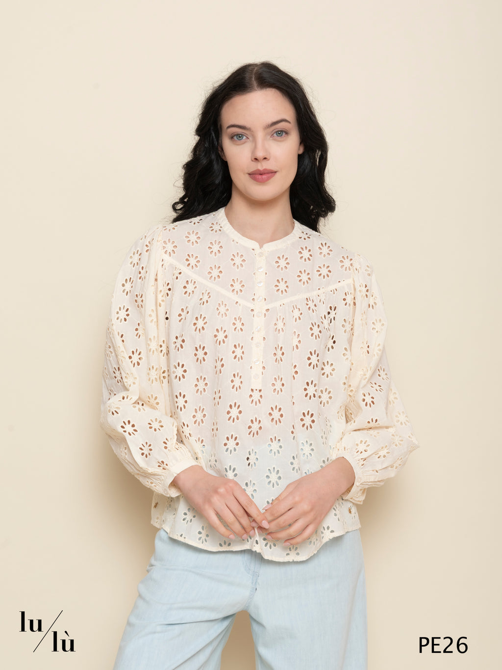 Sophie - Blusa donna in cotone sangallo