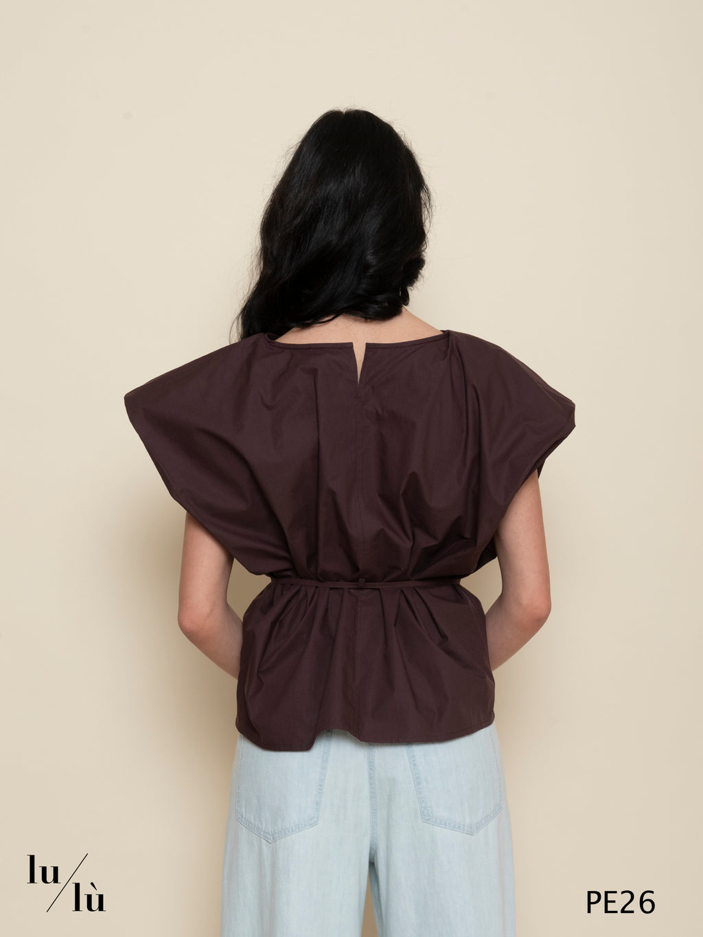 Roselina - Blusa donna in puro cotone con cintura