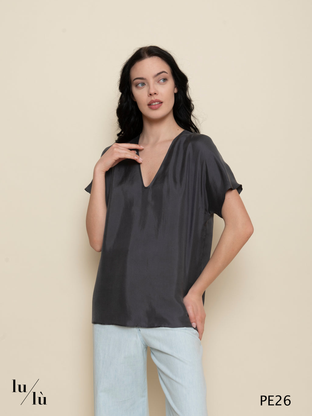 Rosemary - Blusa donna in seta con scollo a V