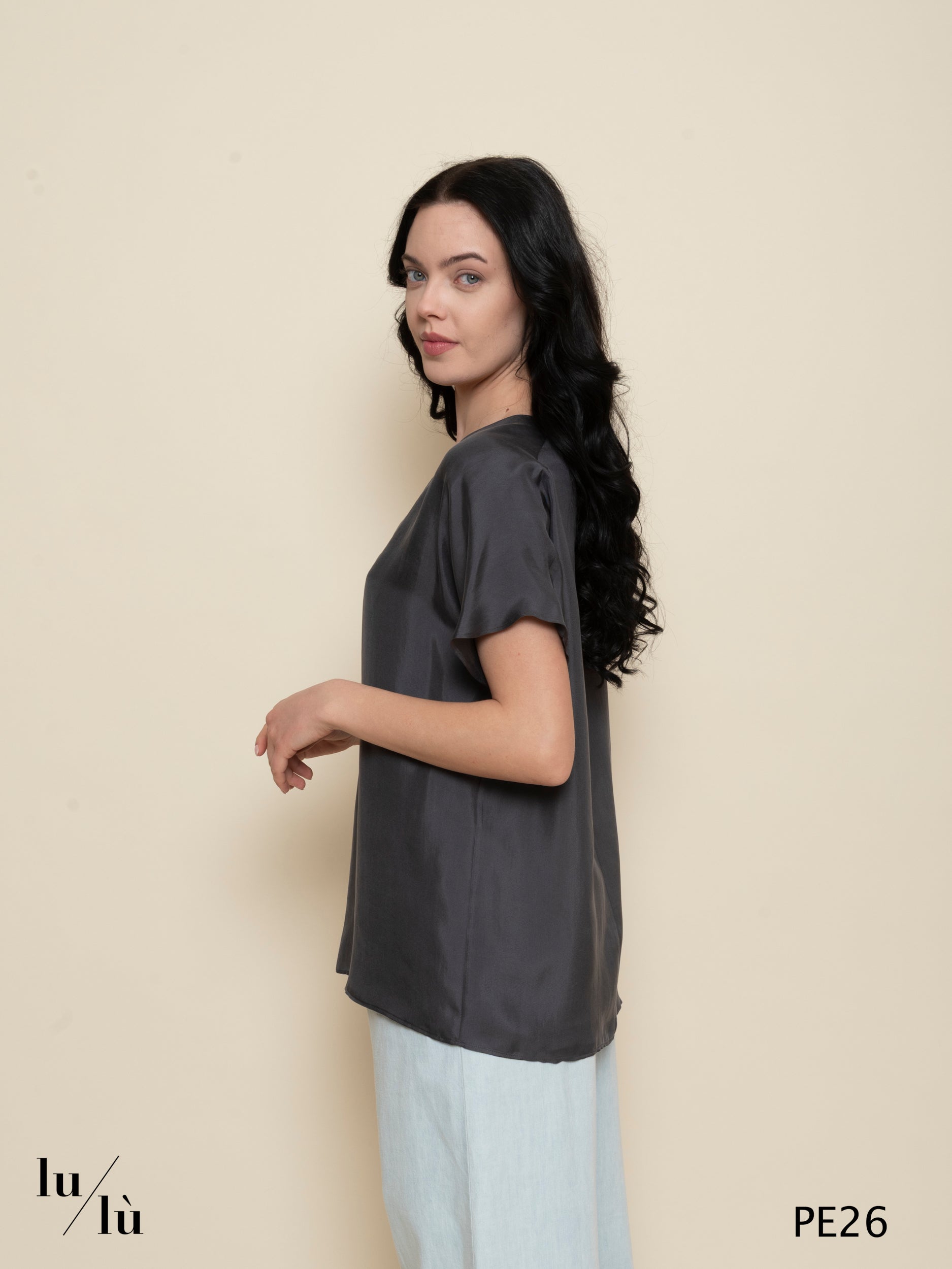 Rosemary - Blusa donna in seta con scollo a V