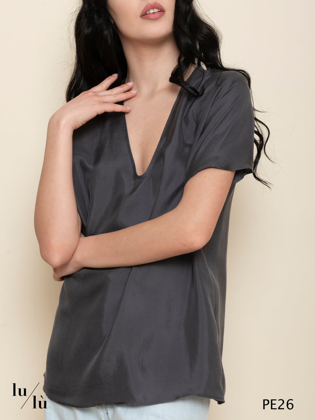 Rosemary - Blusa donna in seta con scollo a V