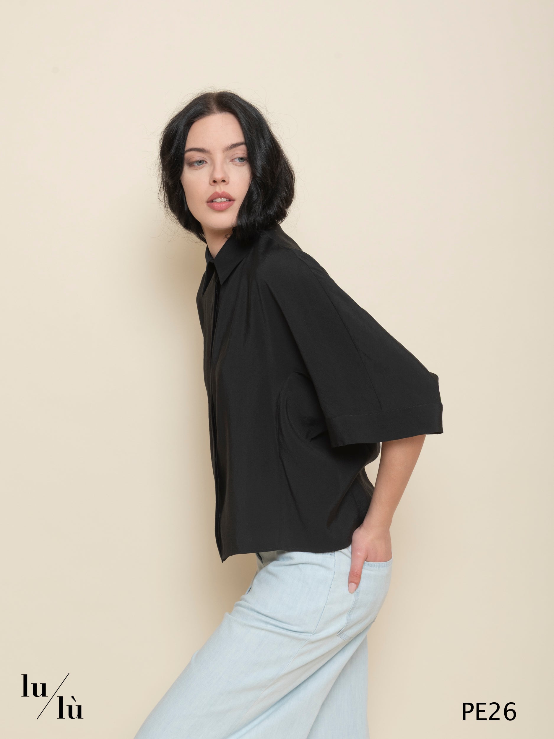 Acantha - Camicia donna boxy in modal manica corta