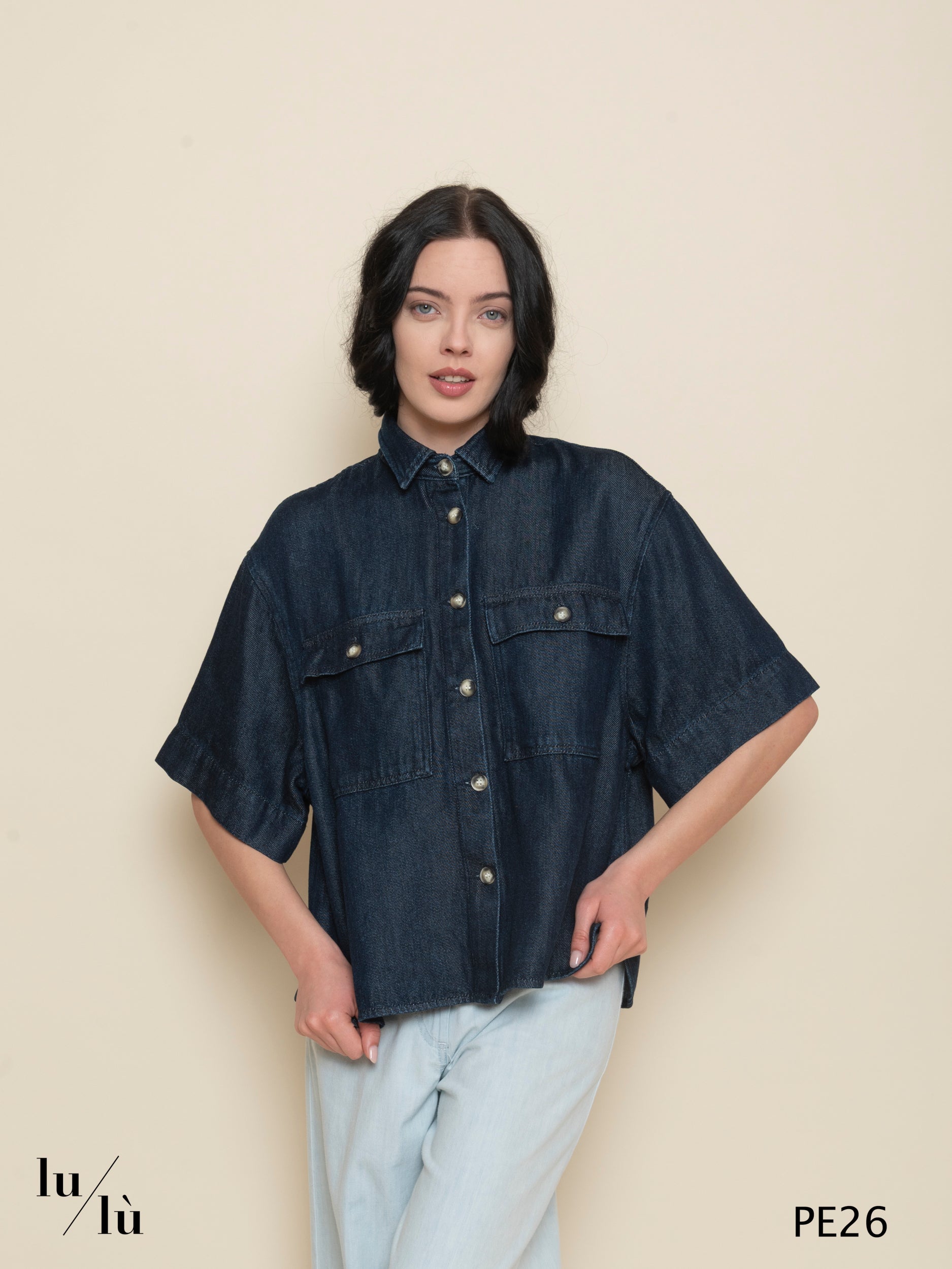 Loice - Casacca boxy donna in lyocell con tasche