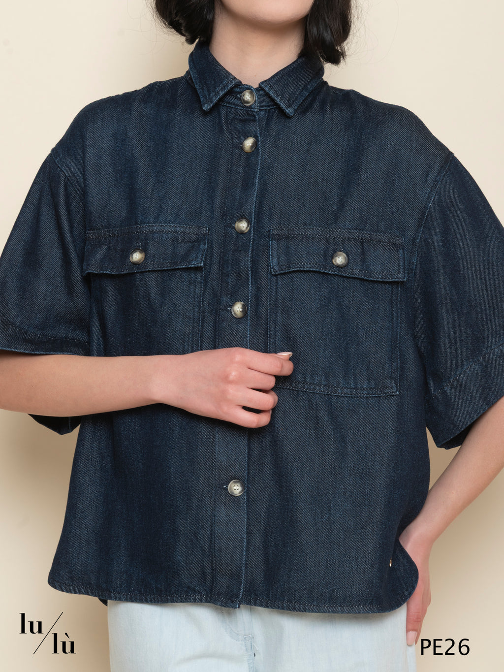 Loice - Casacca boxy donna in lyocell con tasche