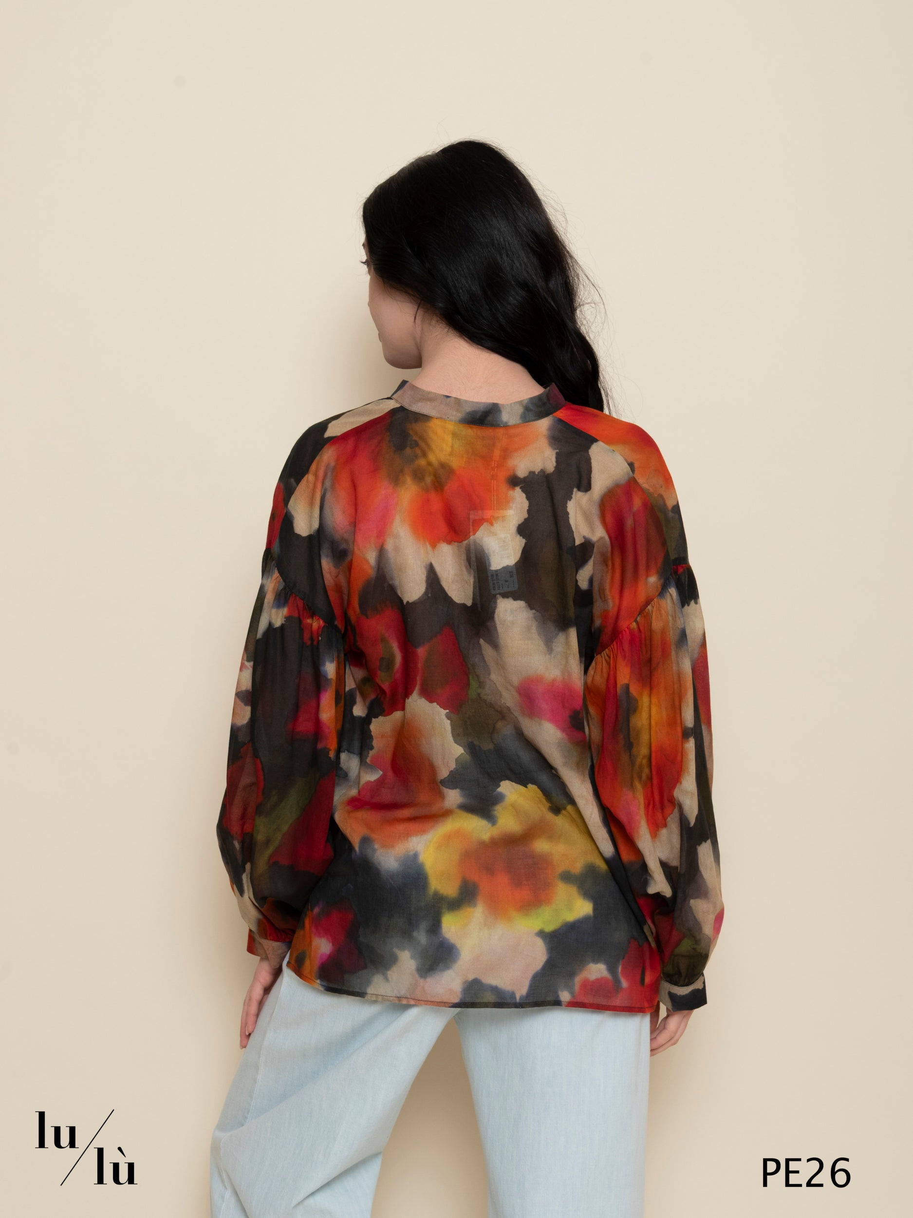 Neblina - Camicia donna in voile di puro cotone stampato