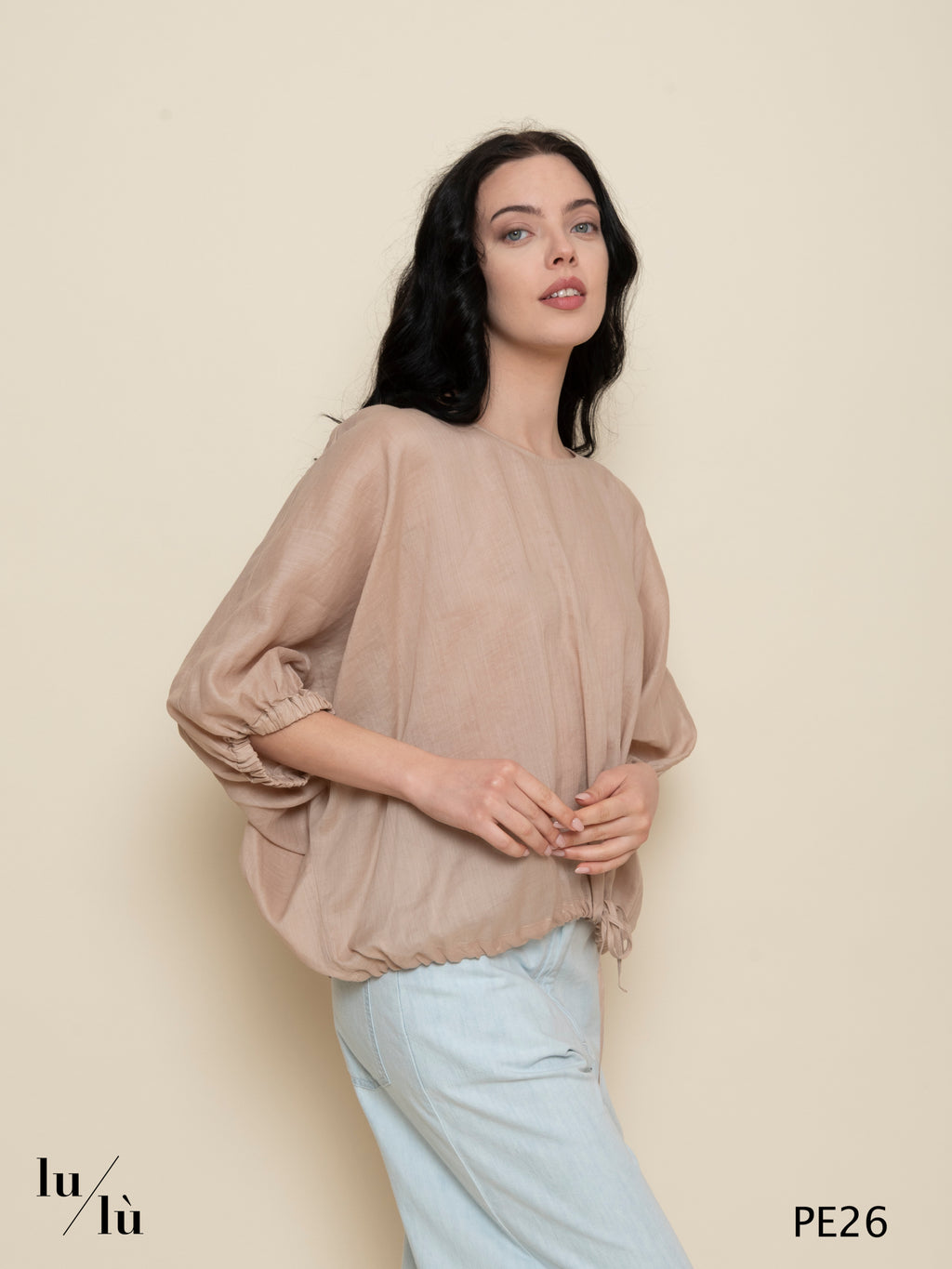 Bryonia - Blusa donna in lino Ramie con coulisse