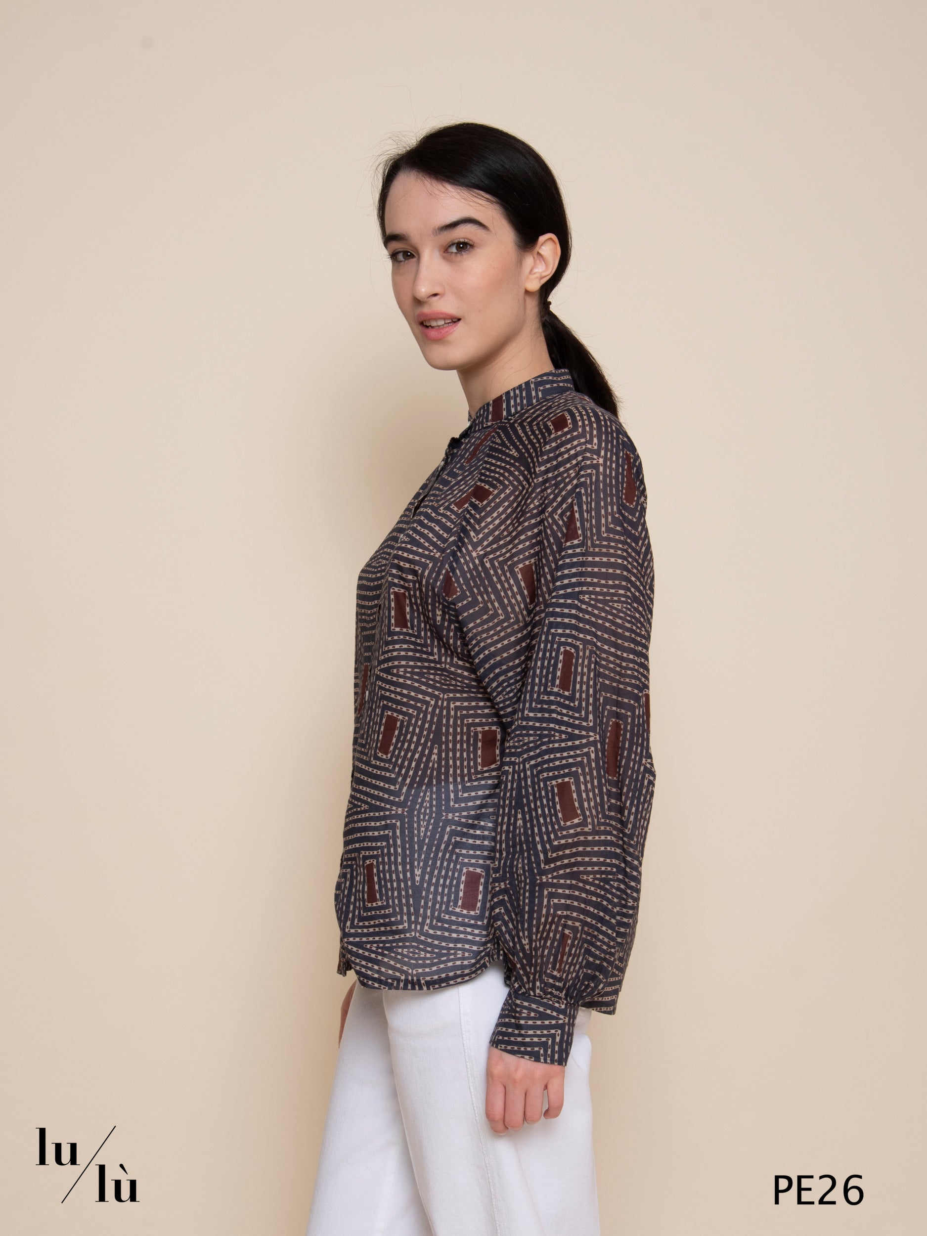 Costarica - Blusa donna in voile di cotone stampato