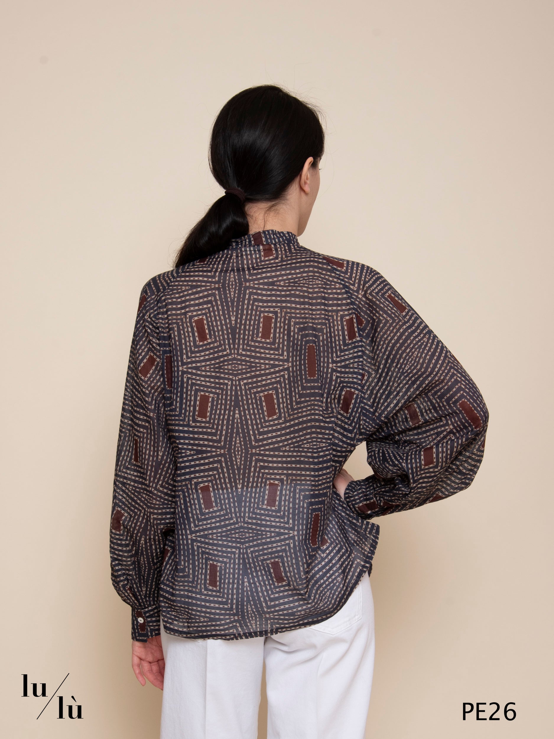 Costarica - Blusa donna in voile di cotone stampato