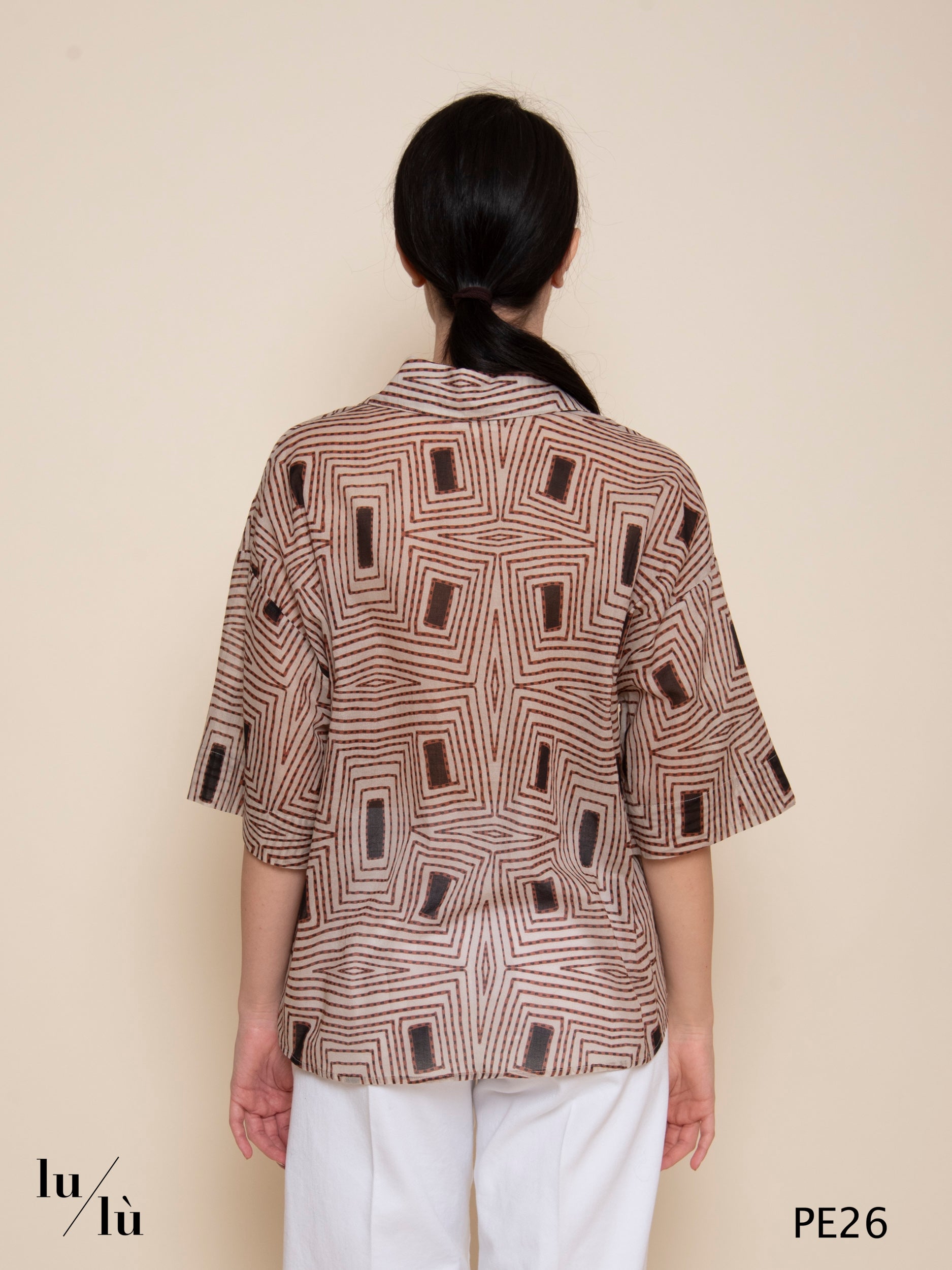 Tifana - Blusa donna in voile di cotone stampato