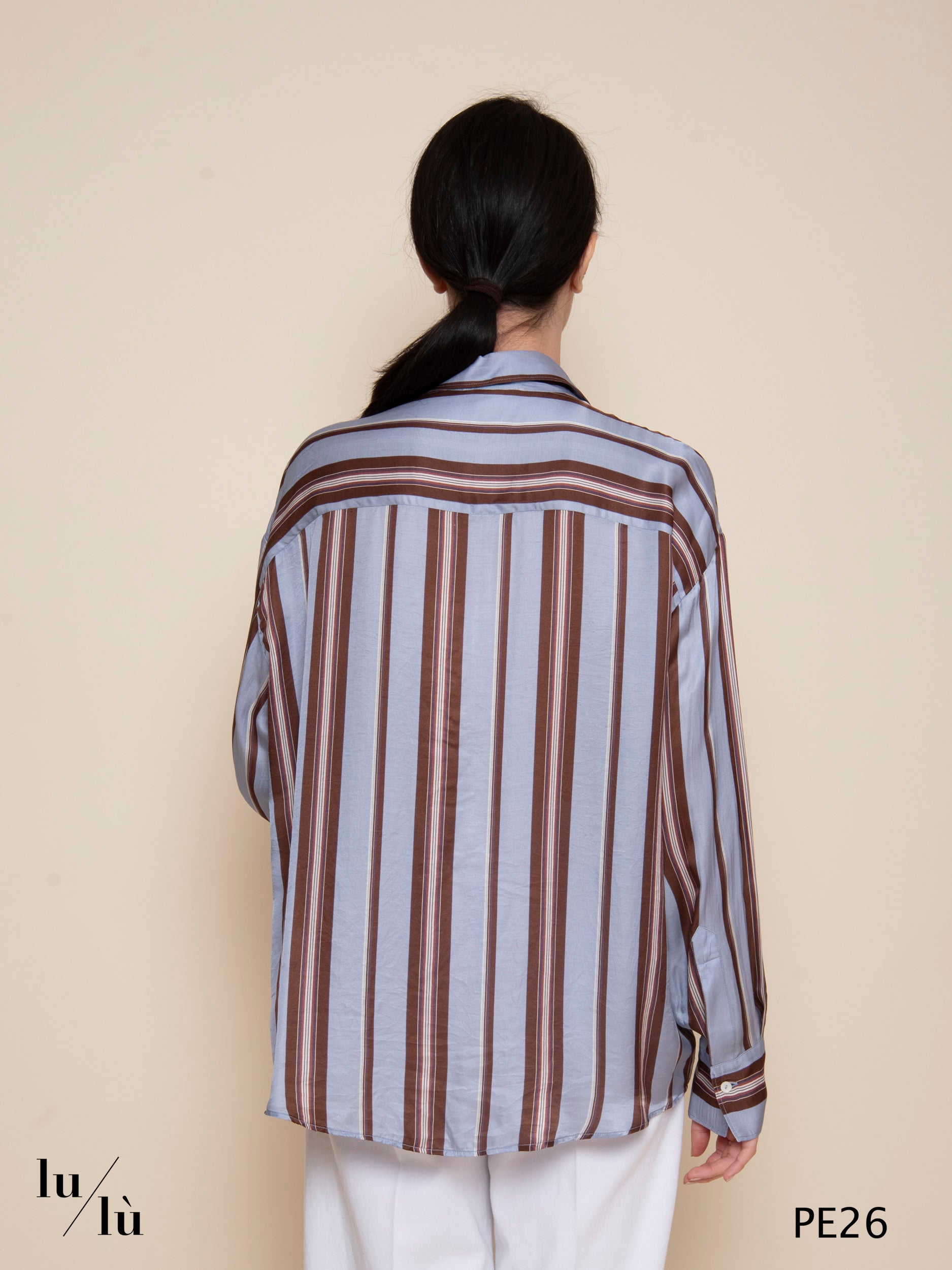 Cirilla - Blusa donna a righe in viscosa e seta