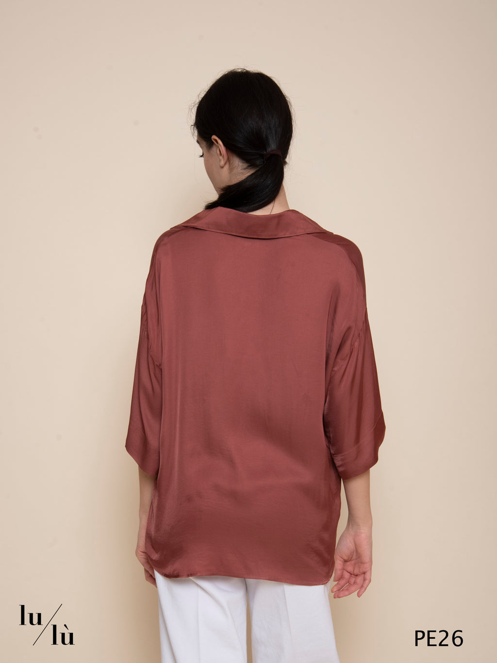 Tifana Ruggine - Blusa donna fluida in viscosa