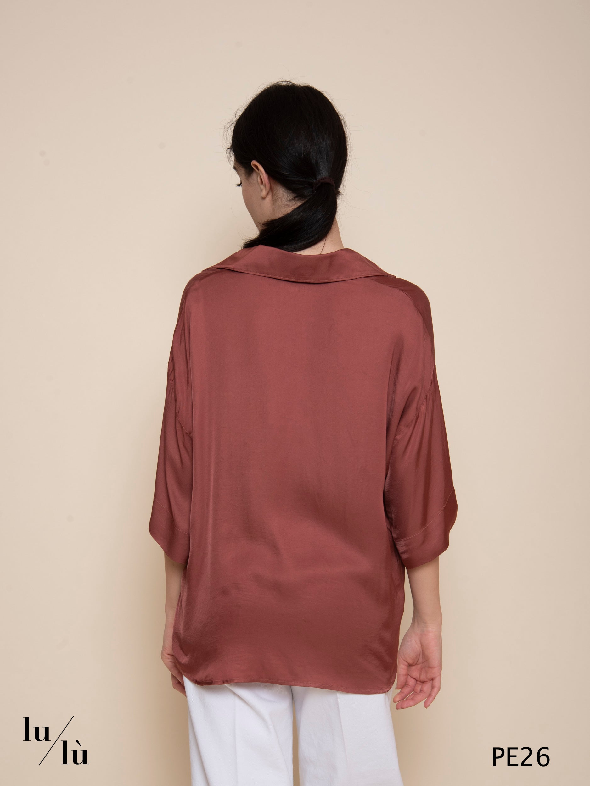 Tifana Ruggine - Blusa donna fluida in viscosa