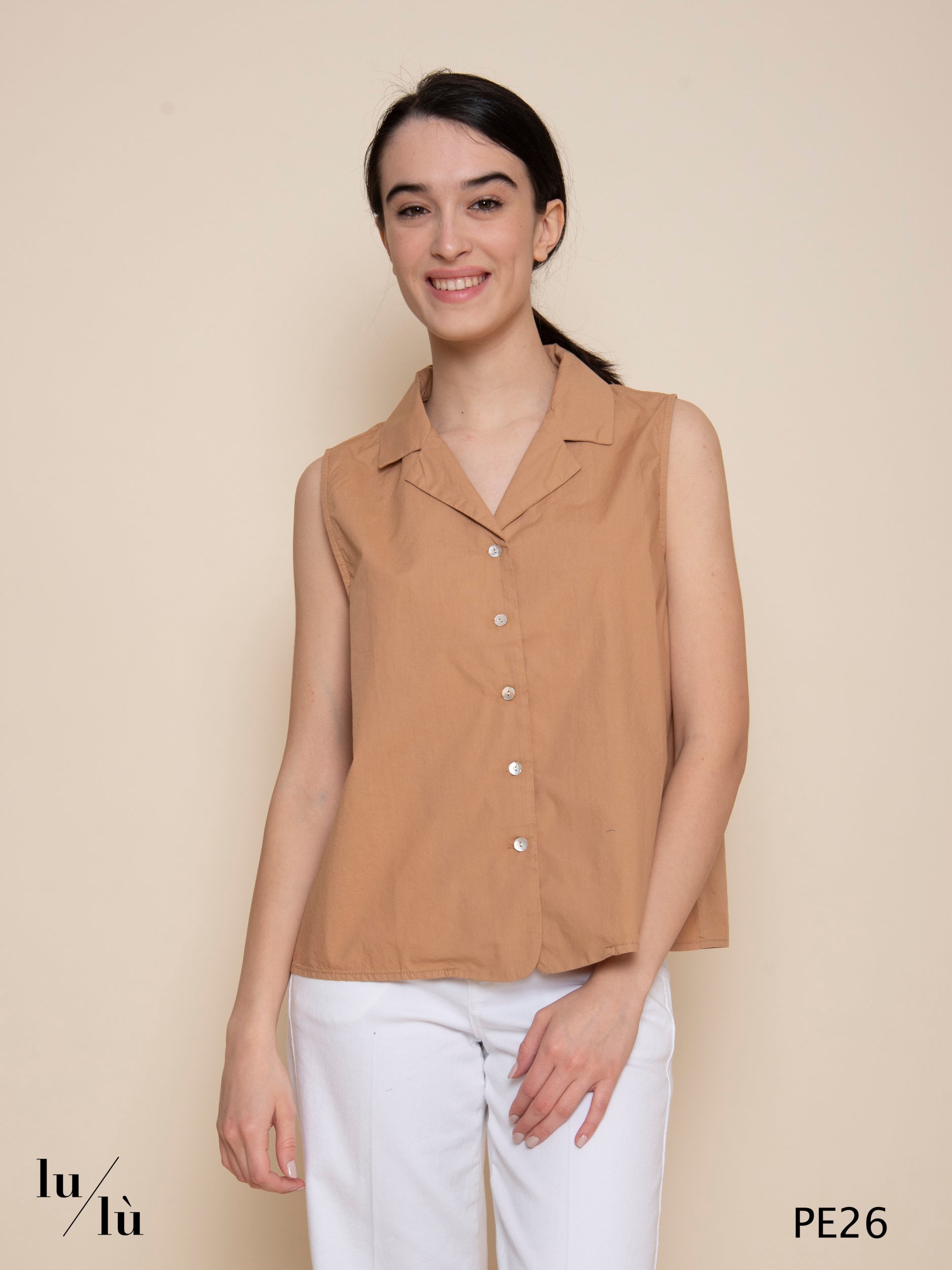 Mimi - Blusa donna senza maniche in cotone