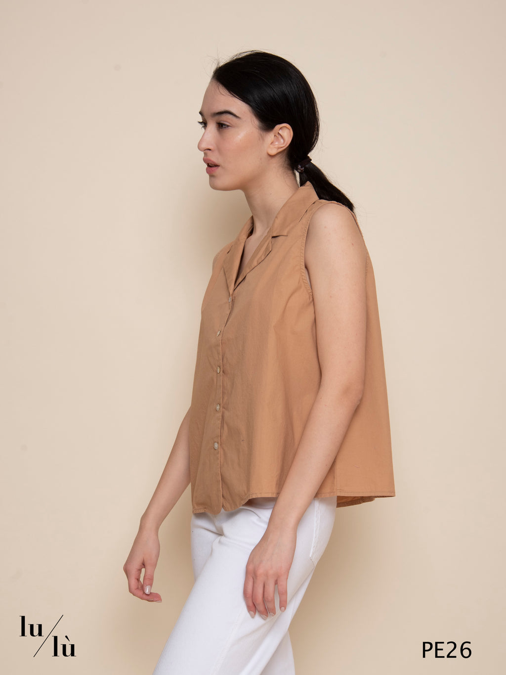 Mimi - Blusa donna senza maniche in cotone