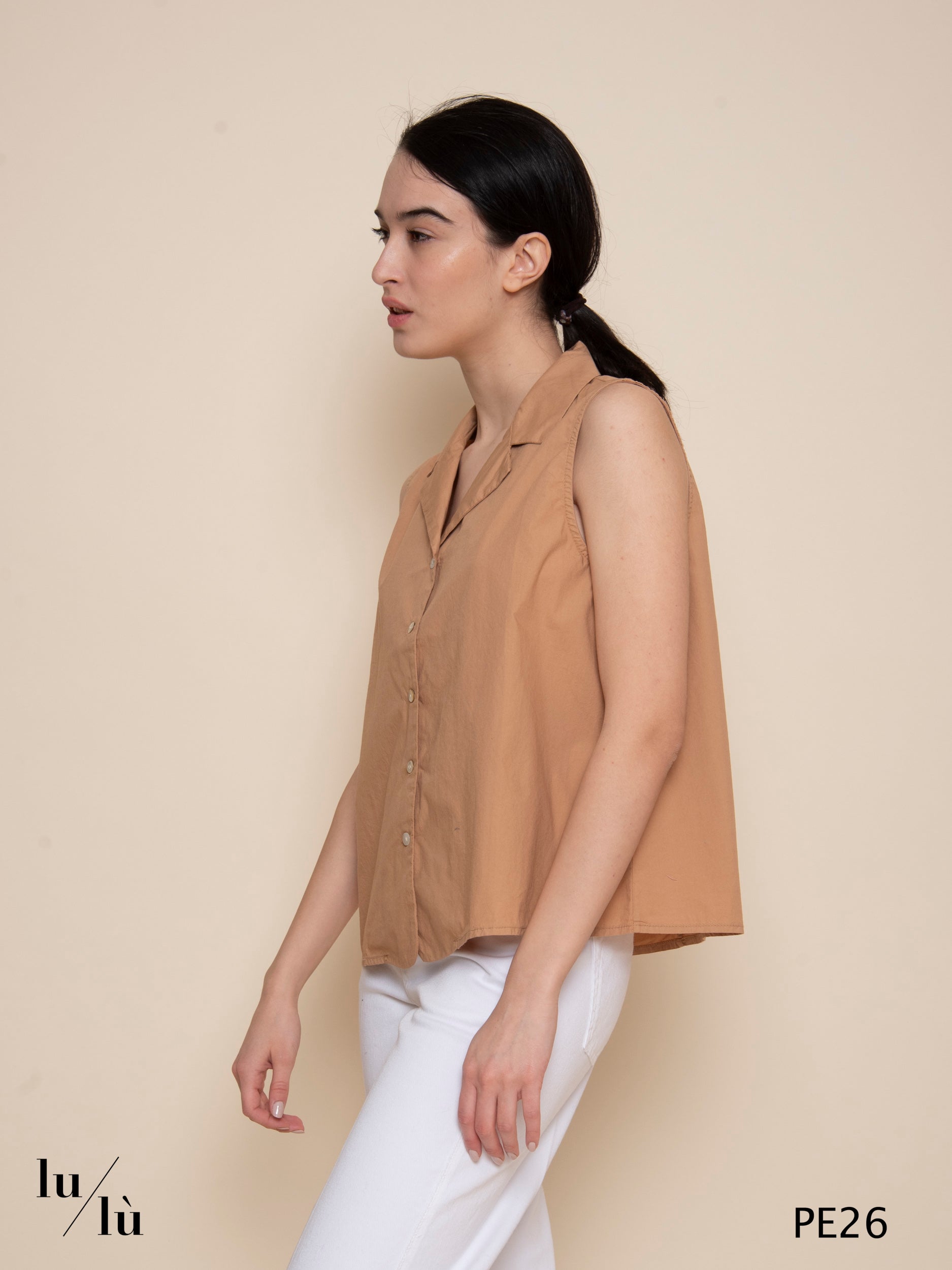 Mimi - Blusa donna senza maniche in cotone