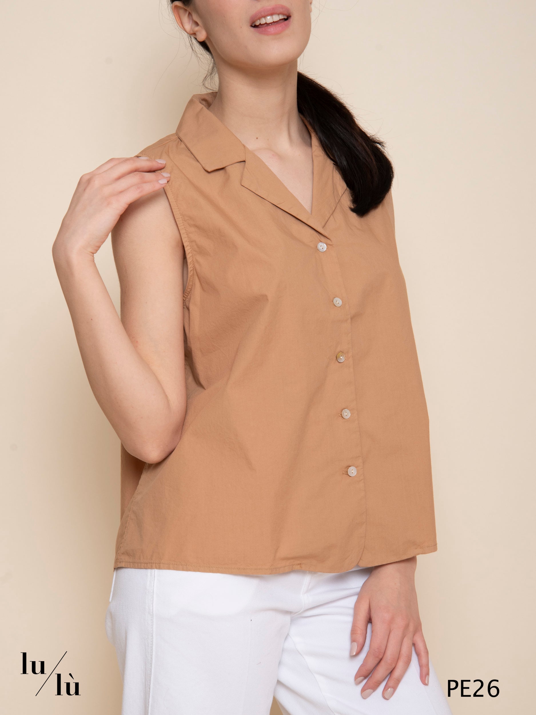 Mimi - Blusa donna senza maniche in cotone
