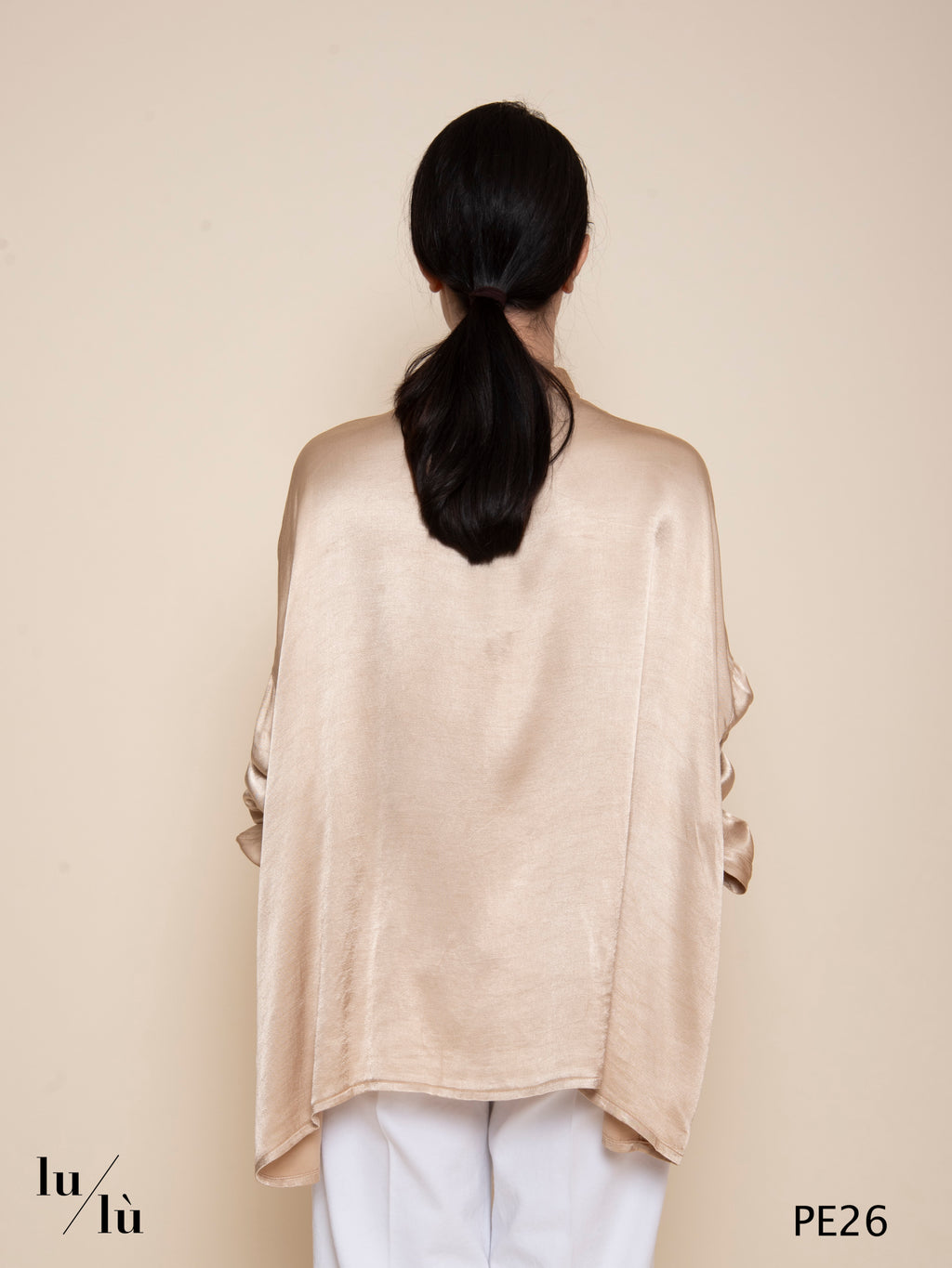 Areum - Blusa donna oversize satinata