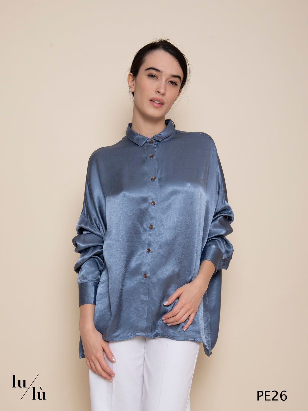 Areum Azzurro - Blusa donna oversize