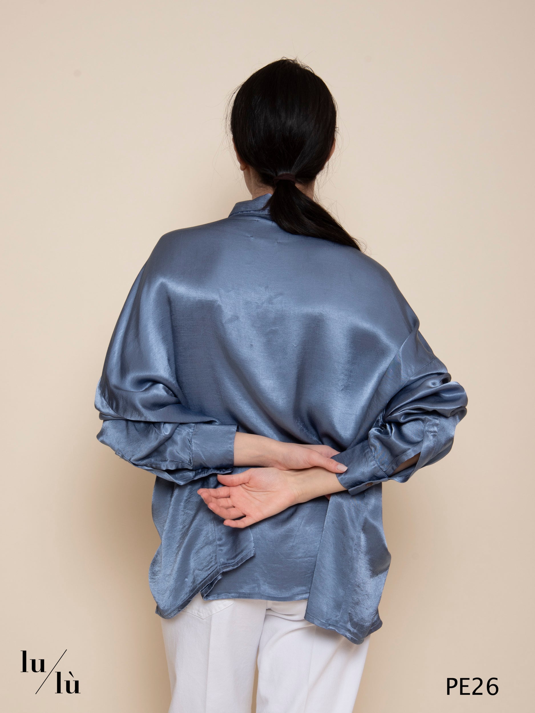 Areum Azzurro - Blusa donna oversize