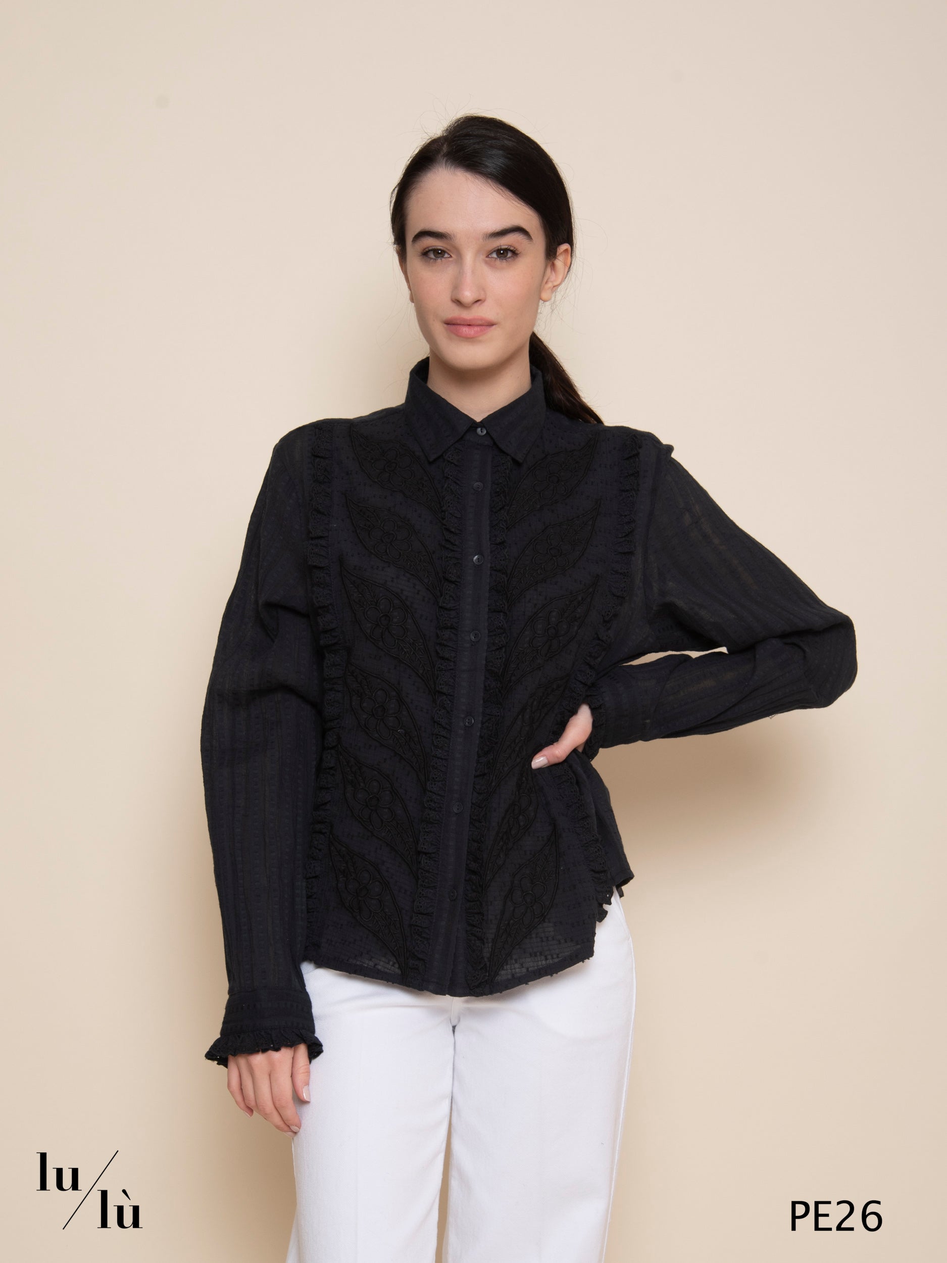 Xaviera - Blusa donna ricamata in cotone