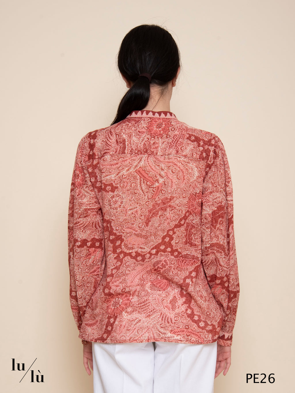 Gaia - Blusa donna in voile di cotone stampato