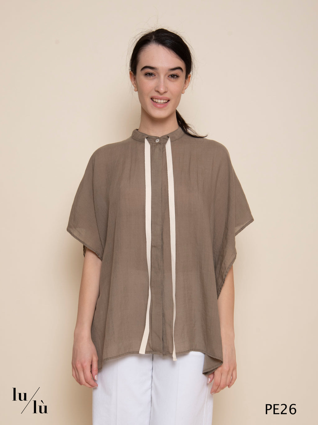 Pyeongna - Blusa donna in ramie e tencel