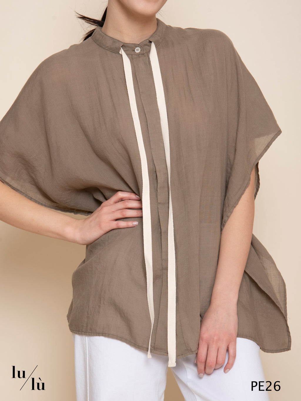 Pyeongna - Blusa donna in ramie e tencel