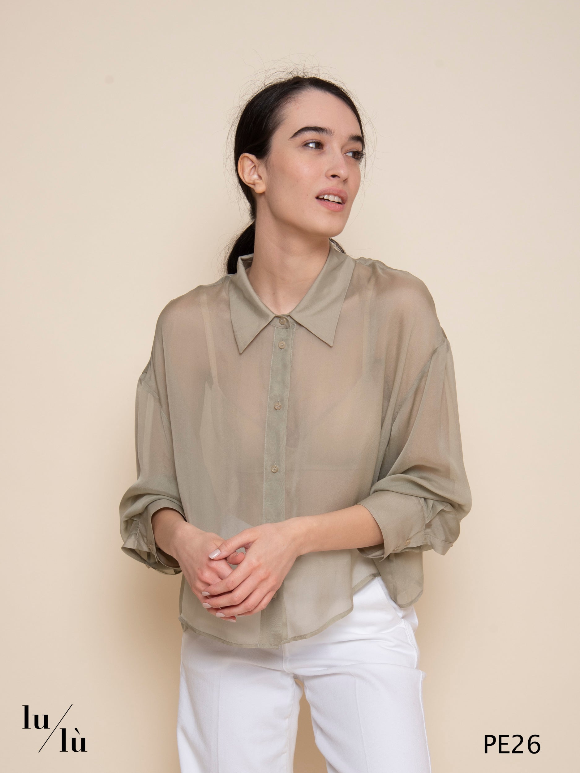 Woori - Camicia donna in chiffon di seta