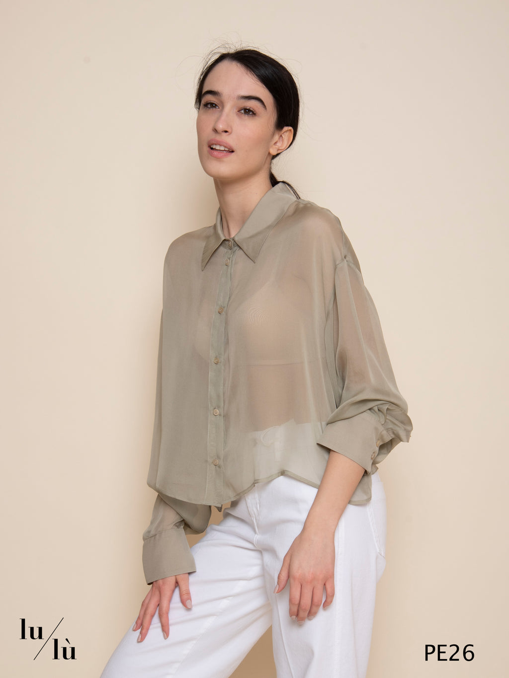 Woori - Camicia donna in chiffon di seta