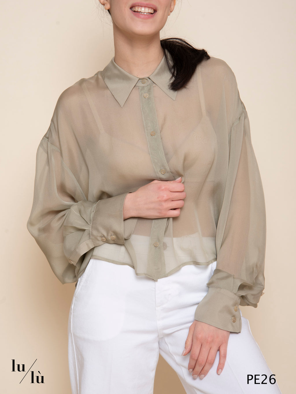 Woori - Camicia donna in chiffon di seta